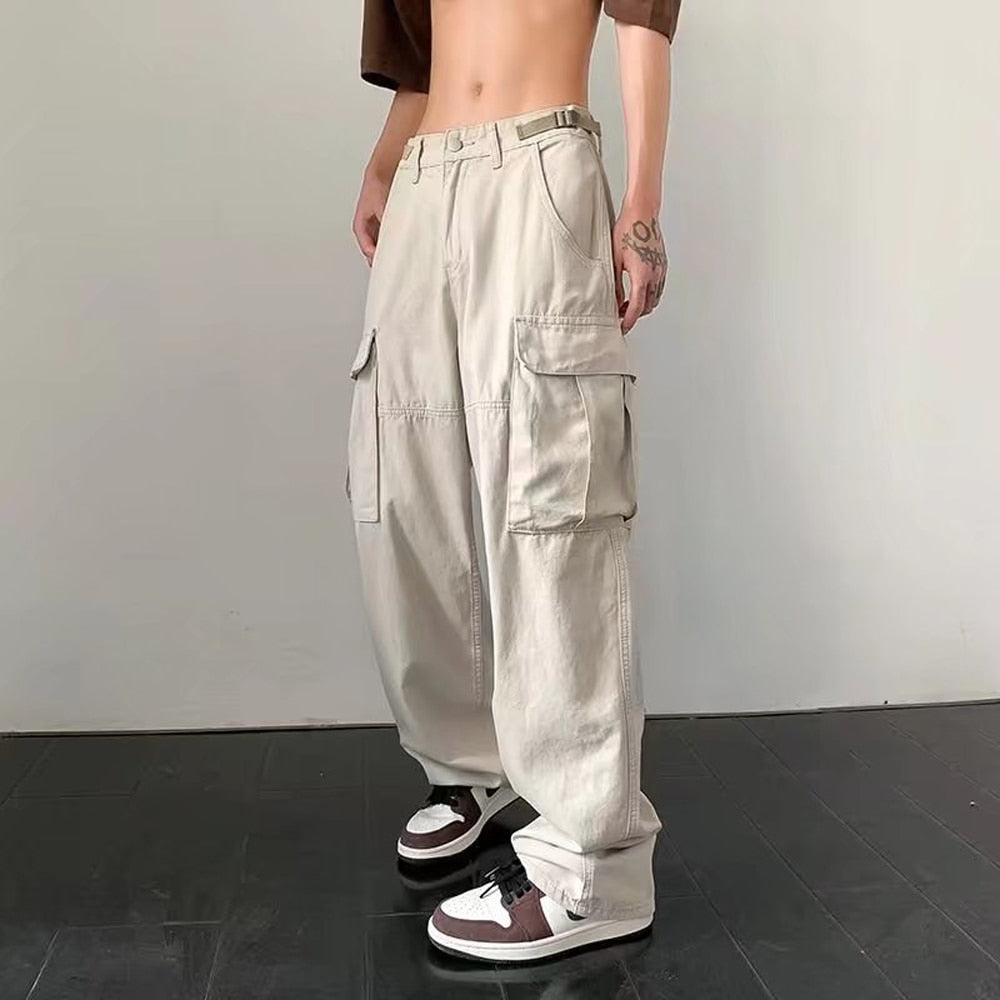 Casual Women's Cargo Pants Wide Leg Joggers with Pockets and