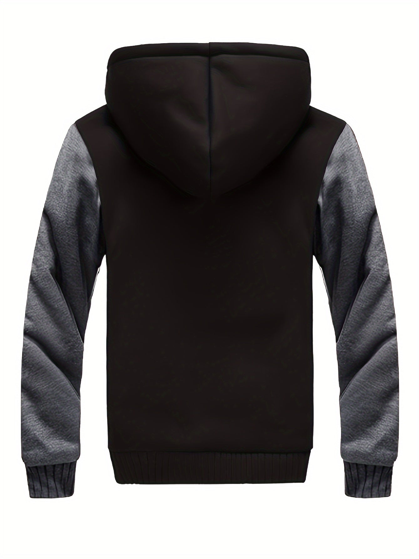 Men's Casual Warm Fleece Hooded Coat, Warm Thick Zip Up Hoodie For Fall Winter