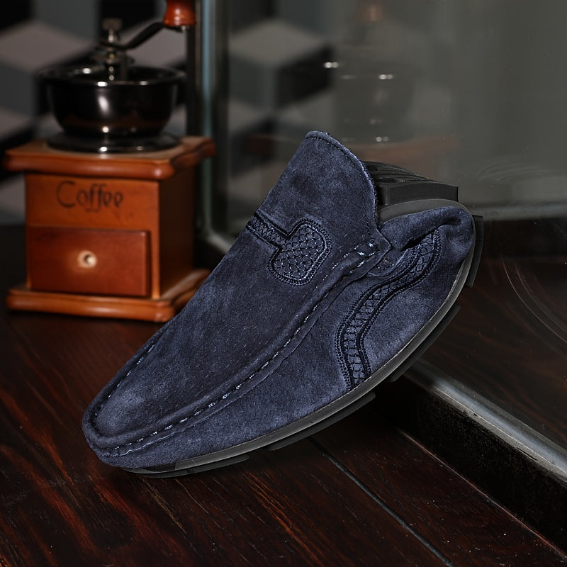 Grey Suede Luxury Comfort Slip-On Loafers for Men - Soft, Breathable, and Easy to Wear - Perfect for Casual Daily Life, Work, or Travel