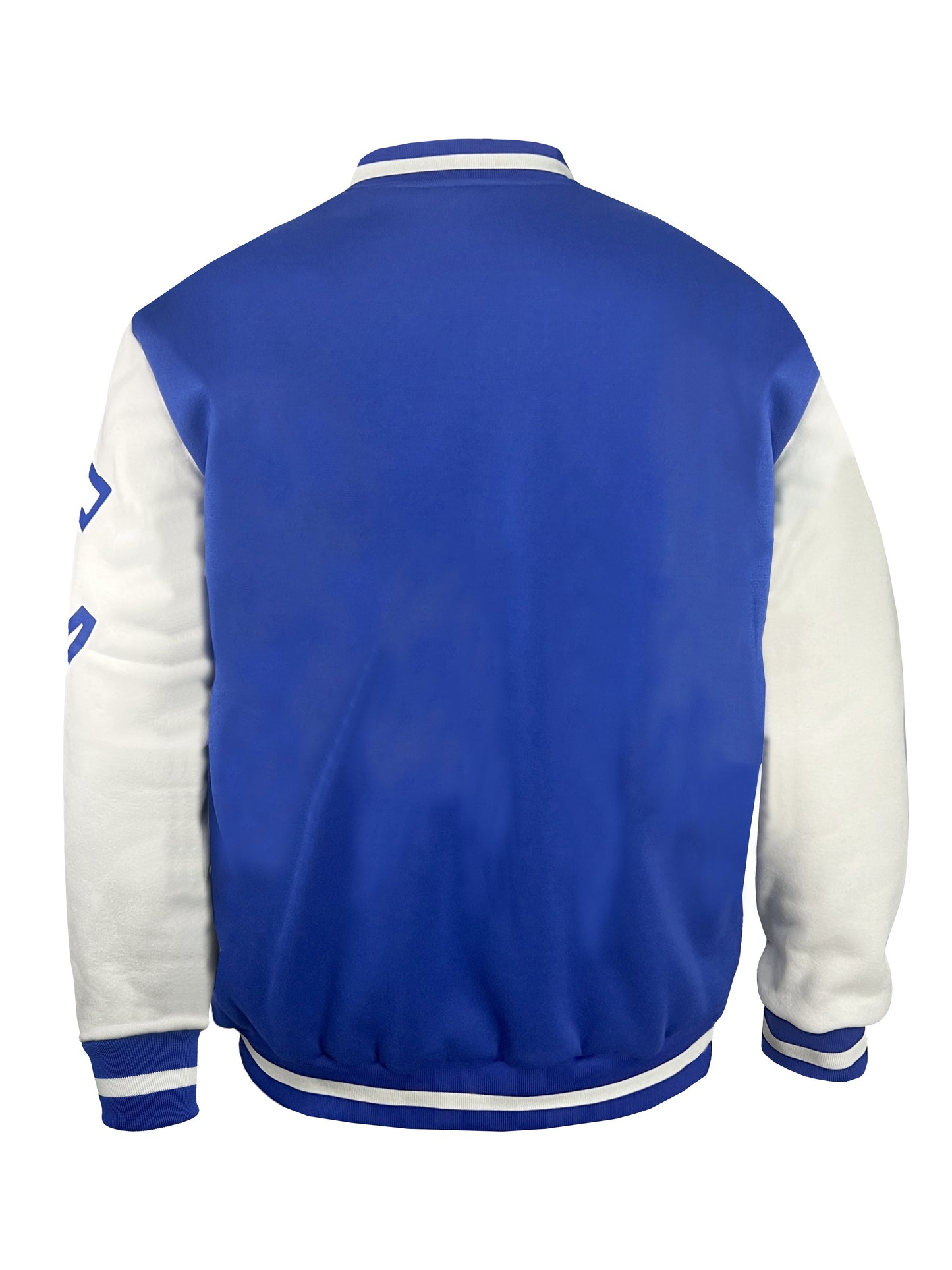 Men's Casual Letter Print Color Block Varsity Jacket, Chic Style Baseball Collar Jacket