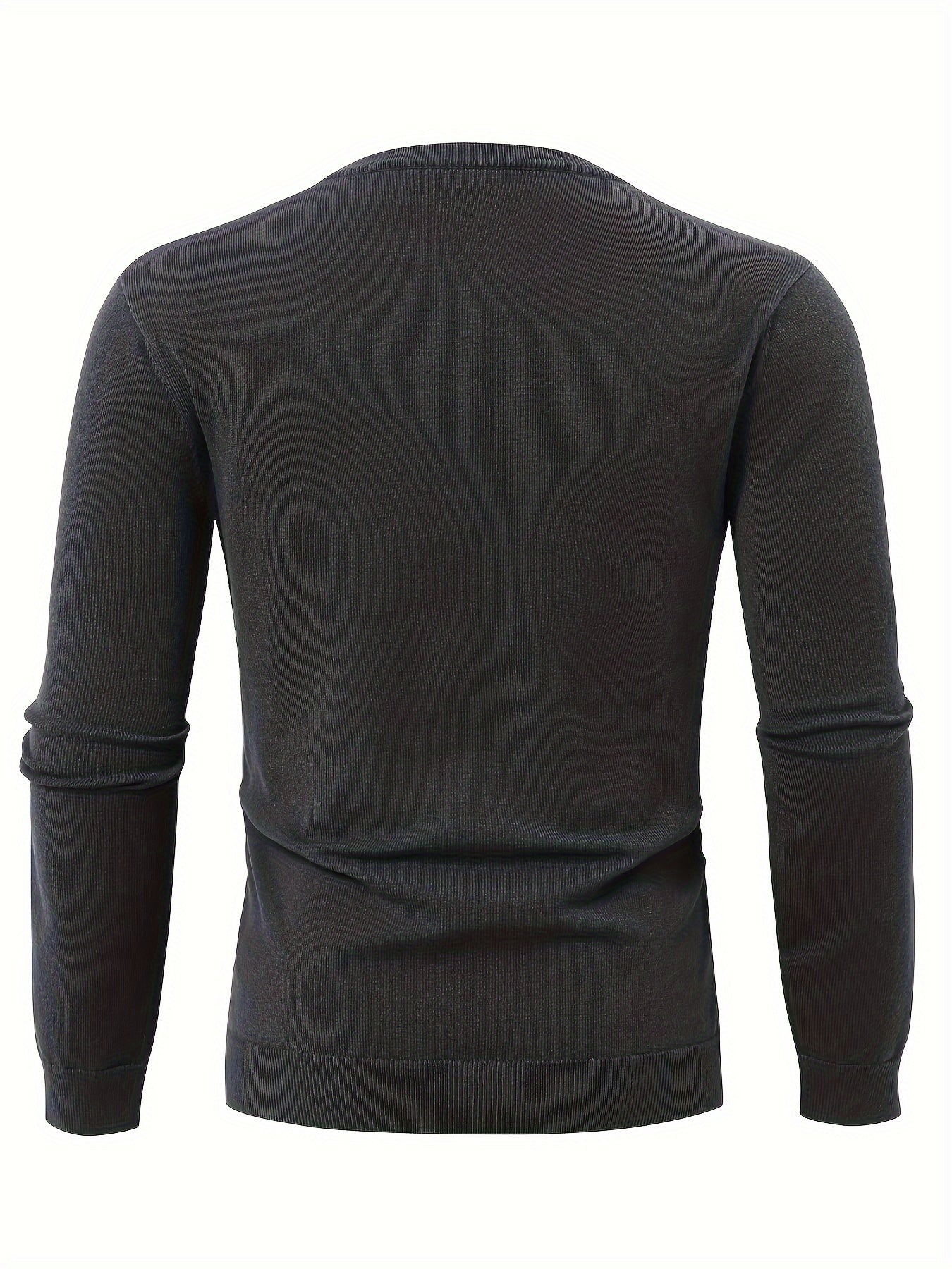 Men's Slim-fit Crew Neck Sweater - Soft Solid Knitted Pullover for Casual Fall and Winter Wear with Long Sleeve