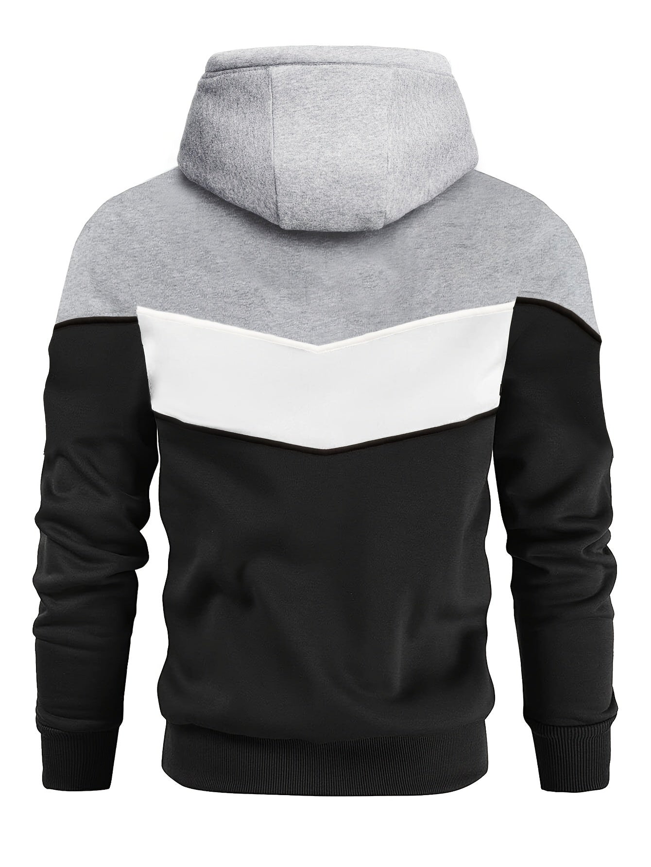 Men's Classic Color Block Hoodie - Durable Knit Pullover, Casual Fit With Kangaroo Pocket for Winter