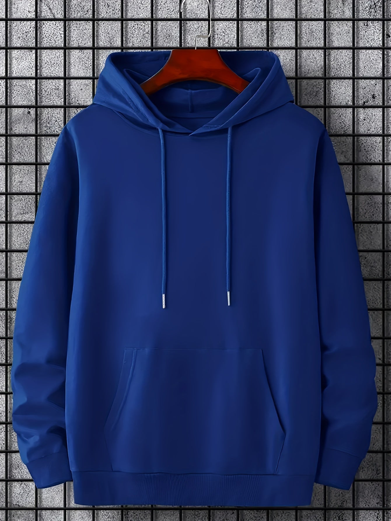 Solid Color Hoodies For Men, Graphic Hoodie With Kangaroo Pocket, Comfy Loose Drawstring Trendy Hooded Pullover, Mens Clothing For Autumn Winter