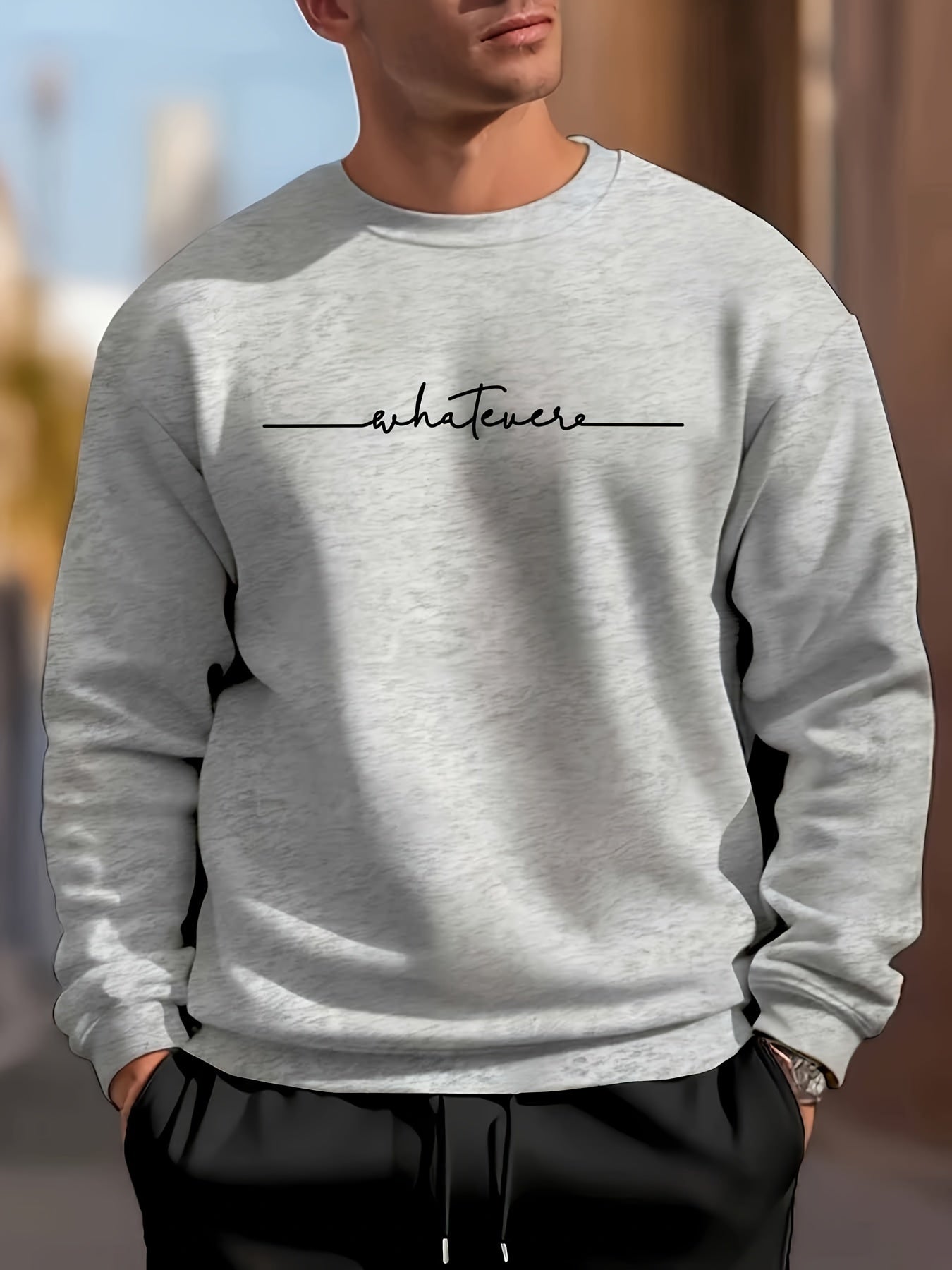 Stylish Letter Print Crew Neck Sweatshirt - Soft, Breathable, Long Sleeve, Pullover Design, Versatile Casual Top for Spring & Autumn, Outdoor Sports, Daily Wear - Comfy, Relaxed Fit, Easy Care