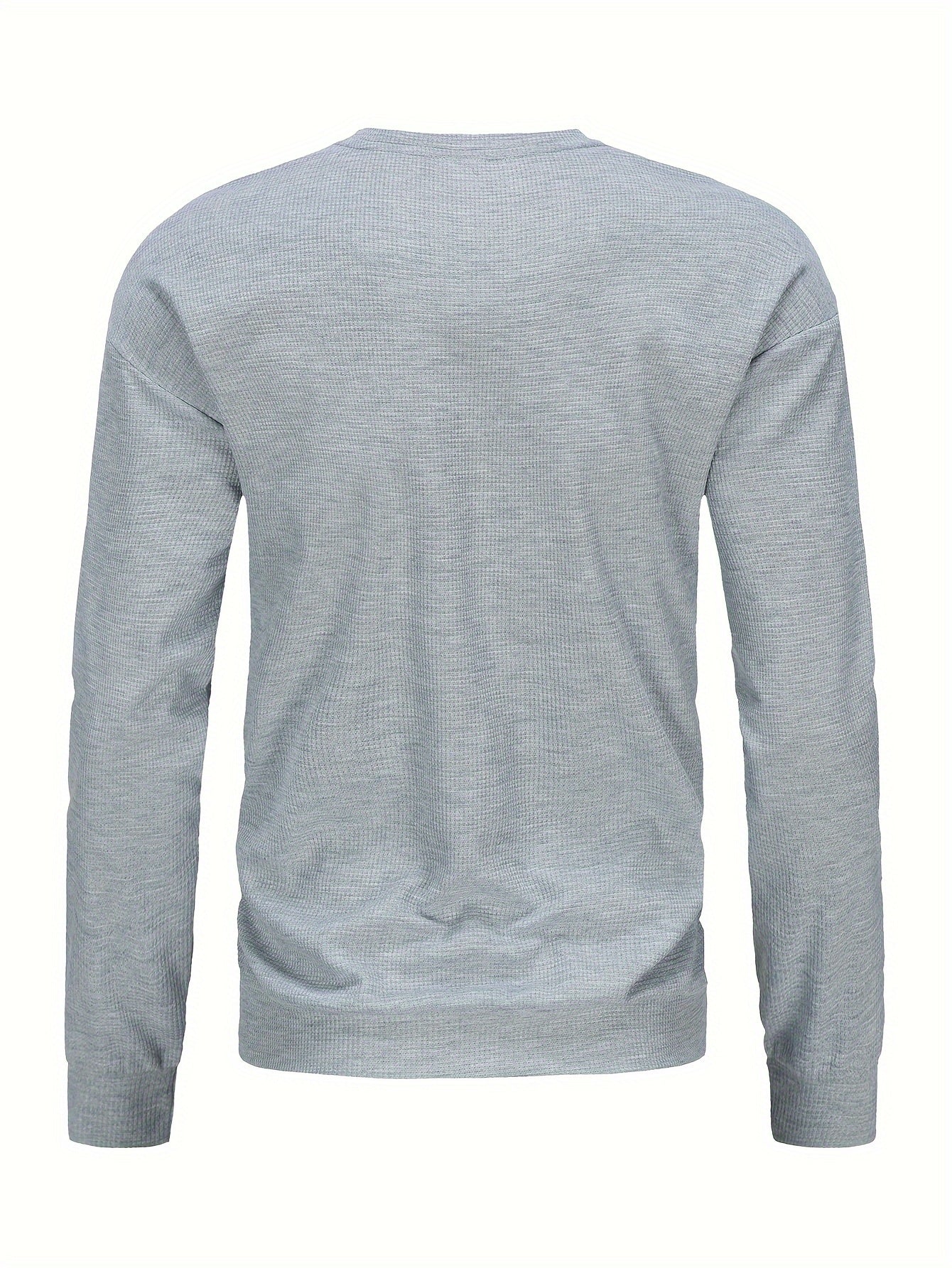 Men's Casual Crew Neck Sweatshirt - Comfortable, Breathable Knit, Durable Solid Color Top for Easy Outdoor Style