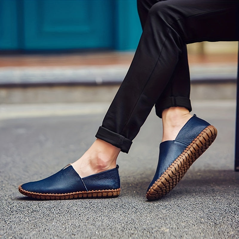 Men's Elegant Loafers - Spring/Summer Comfort | Superfine Fiber Leather, Non-Slip and Breathable Slip-On Shoes for Casual or Formal Wear