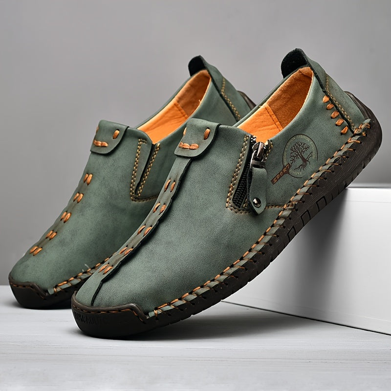 Men's Vintage Lightweight Breathable Handmade Loafer Shoes For Outdoor