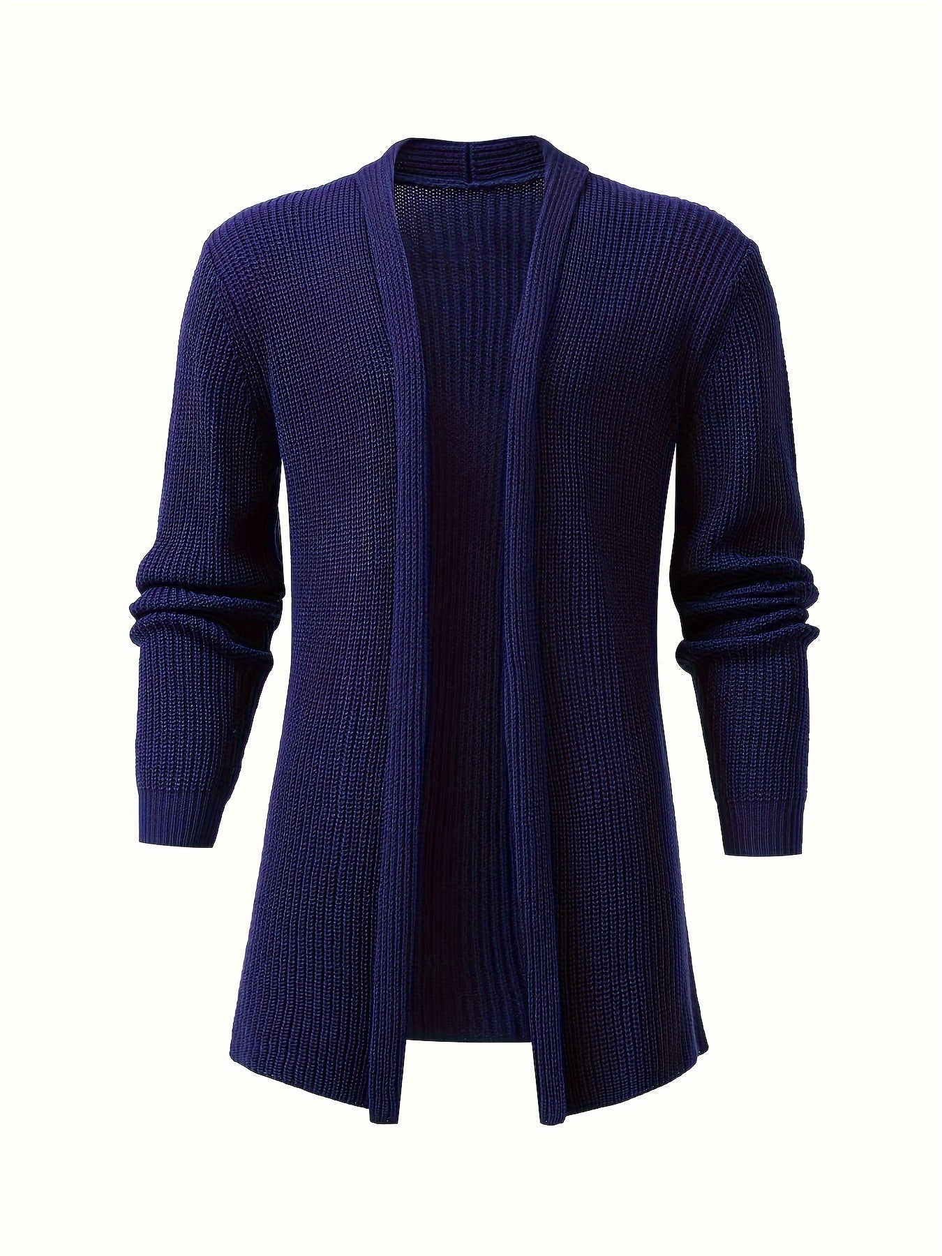 Classic Style Men's Autumn And Winter Long Sleeve And Open Placket Knit Solid Cardigan, Chic And Trendy Tops For Daily And Outdoors Leisurewear