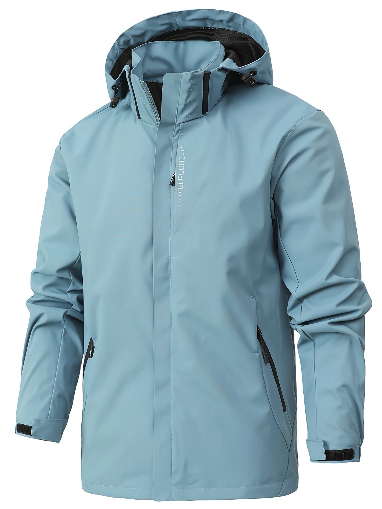 Mens Ultra-Lightweight Waterproof Rain Jacket - Sealed Hooded Shell for Outdoor Adventures - Durable Hiking Windbreaker, All-Weather Protection, Ideal for Travelers & Enthusiasts