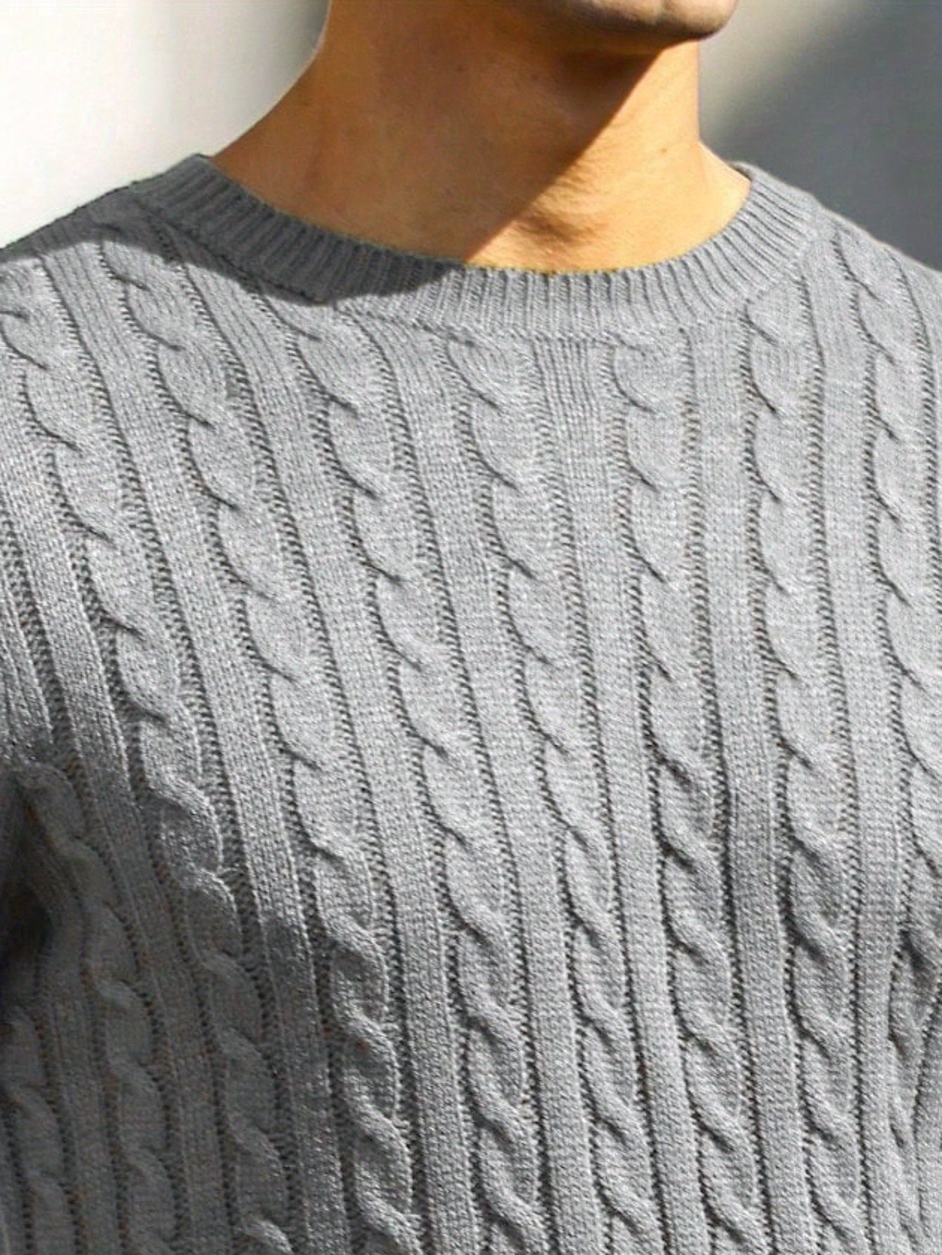 Men's Striped Knitted Pullover, Casual Long Sleeve Slim-fit Crew Neck Sweater For Fall Winter