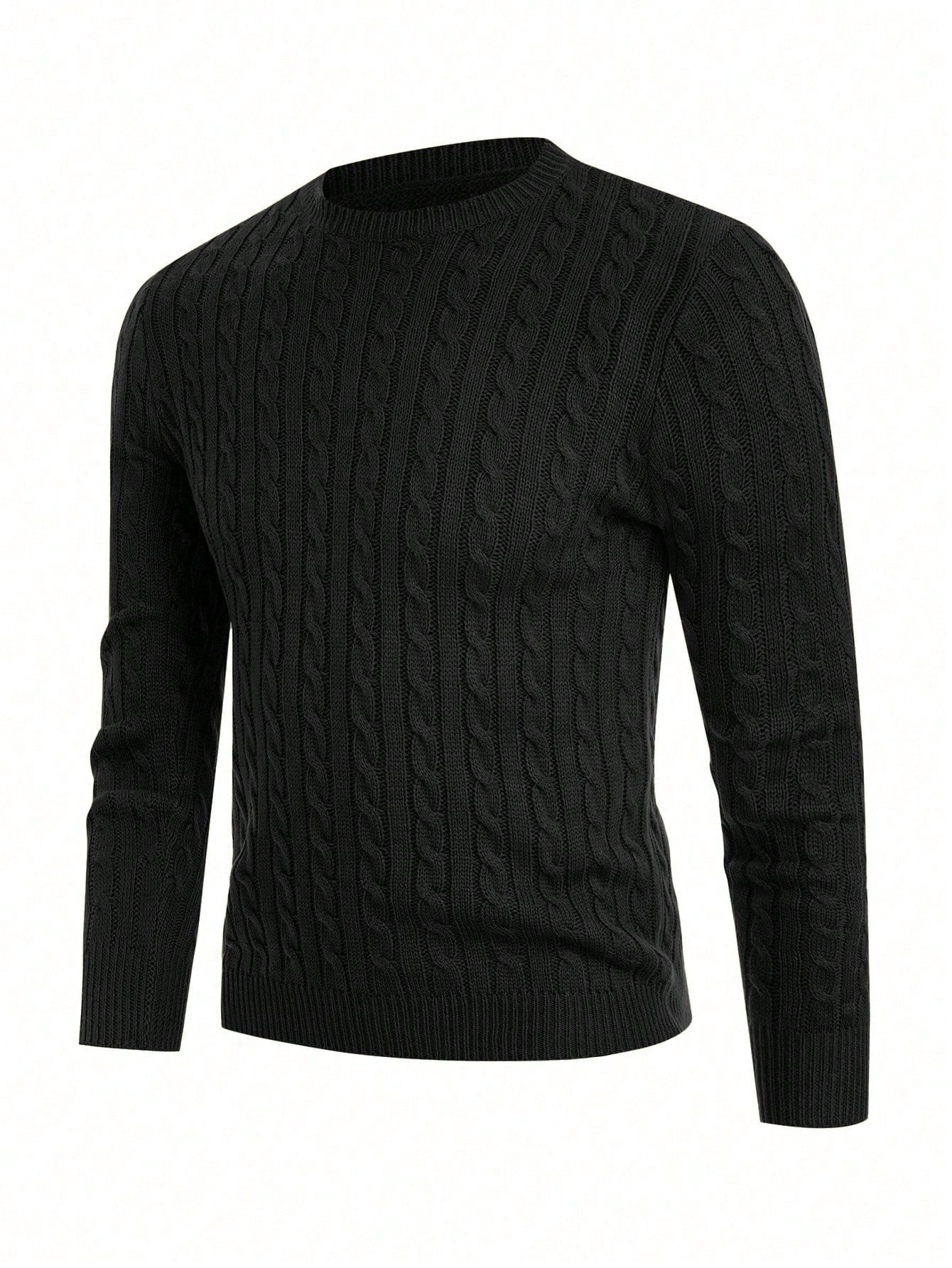 Men's Striped Knitted Pullover, Casual Long Sleeve Slim-fit Crew Neck Sweater For Fall Winter