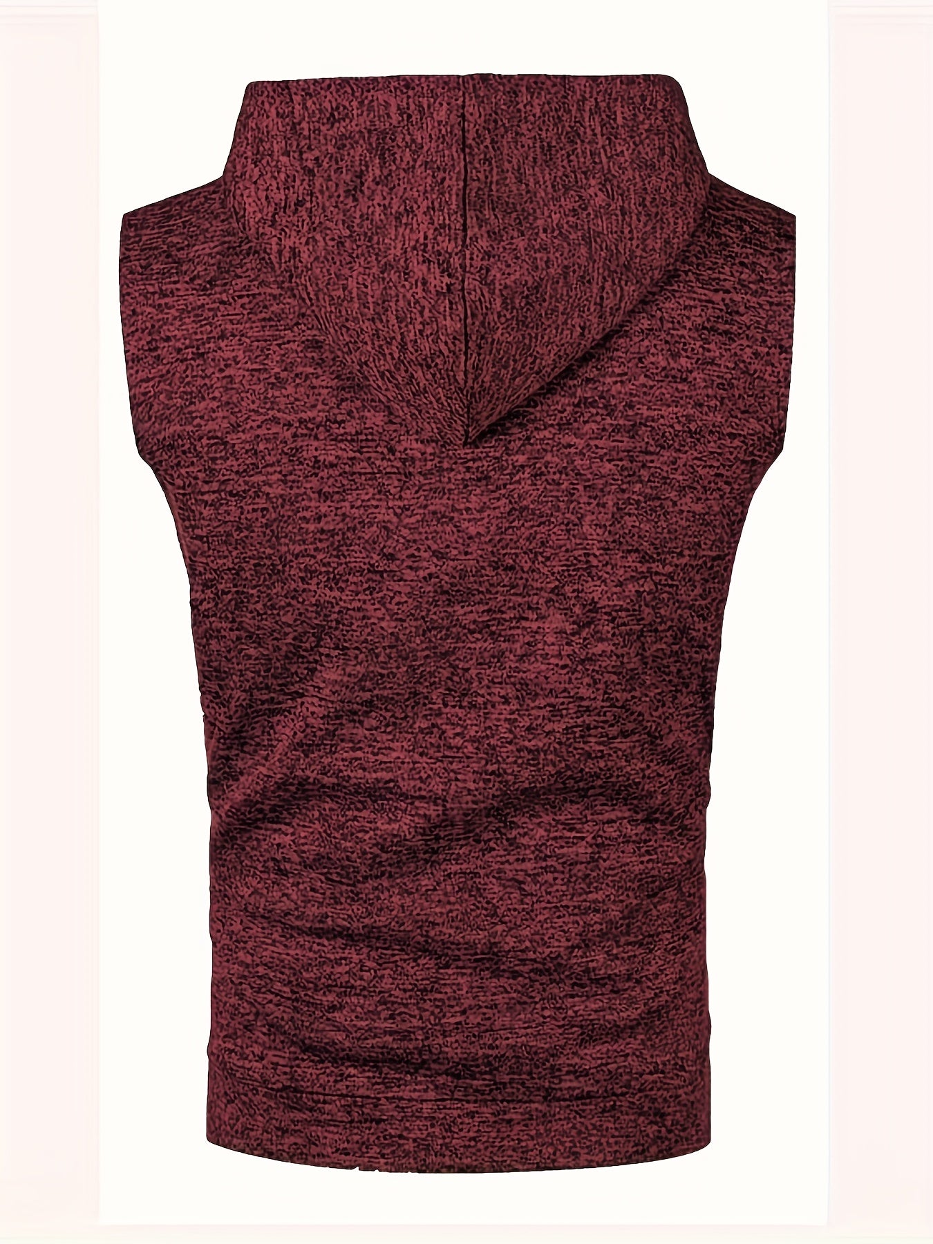 Elegant Hooded Mid Stretch Vest, Men's Casual Vintage Style Sleeveless Sweater Vest For Fall Winter