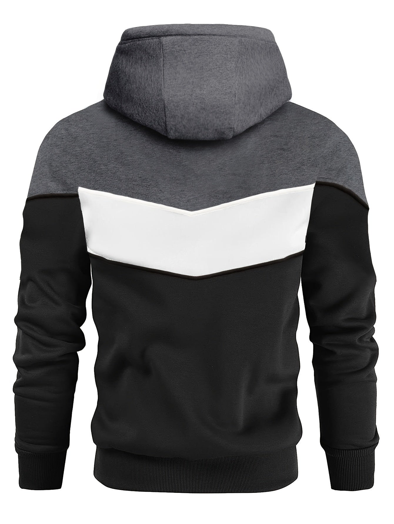 Men's Classic Color Block Hoodie - Durable Knit Pullover, Casual Fit With Kangaroo Pocket for Winter