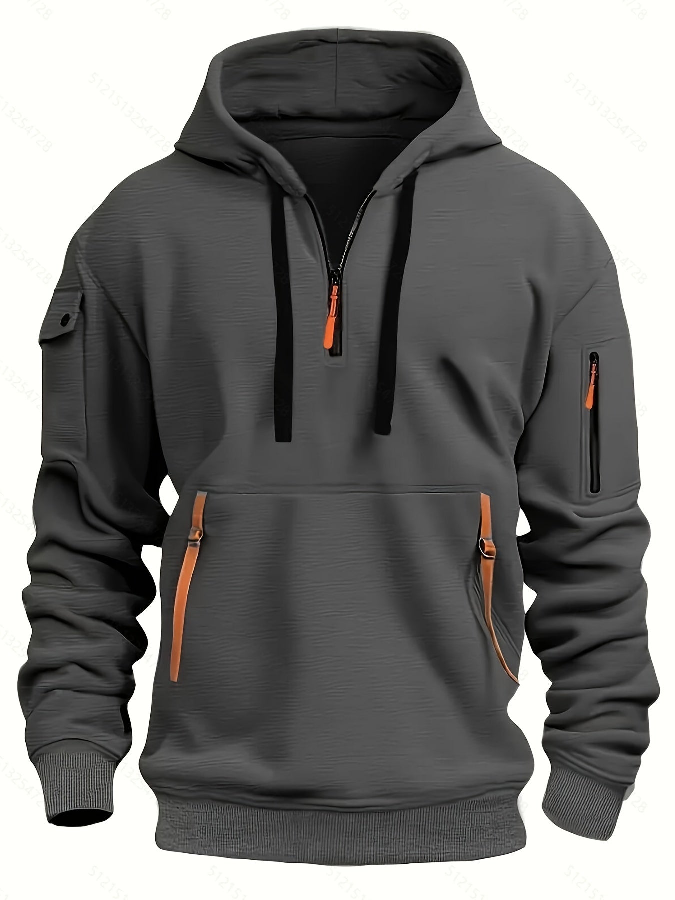 Stylish Men's Comfort Fit Hoodie - Casual Sports Pullover with Zippered Pockets, Soft Fleece Lining, and Relaxed Fit for Everyday Wear