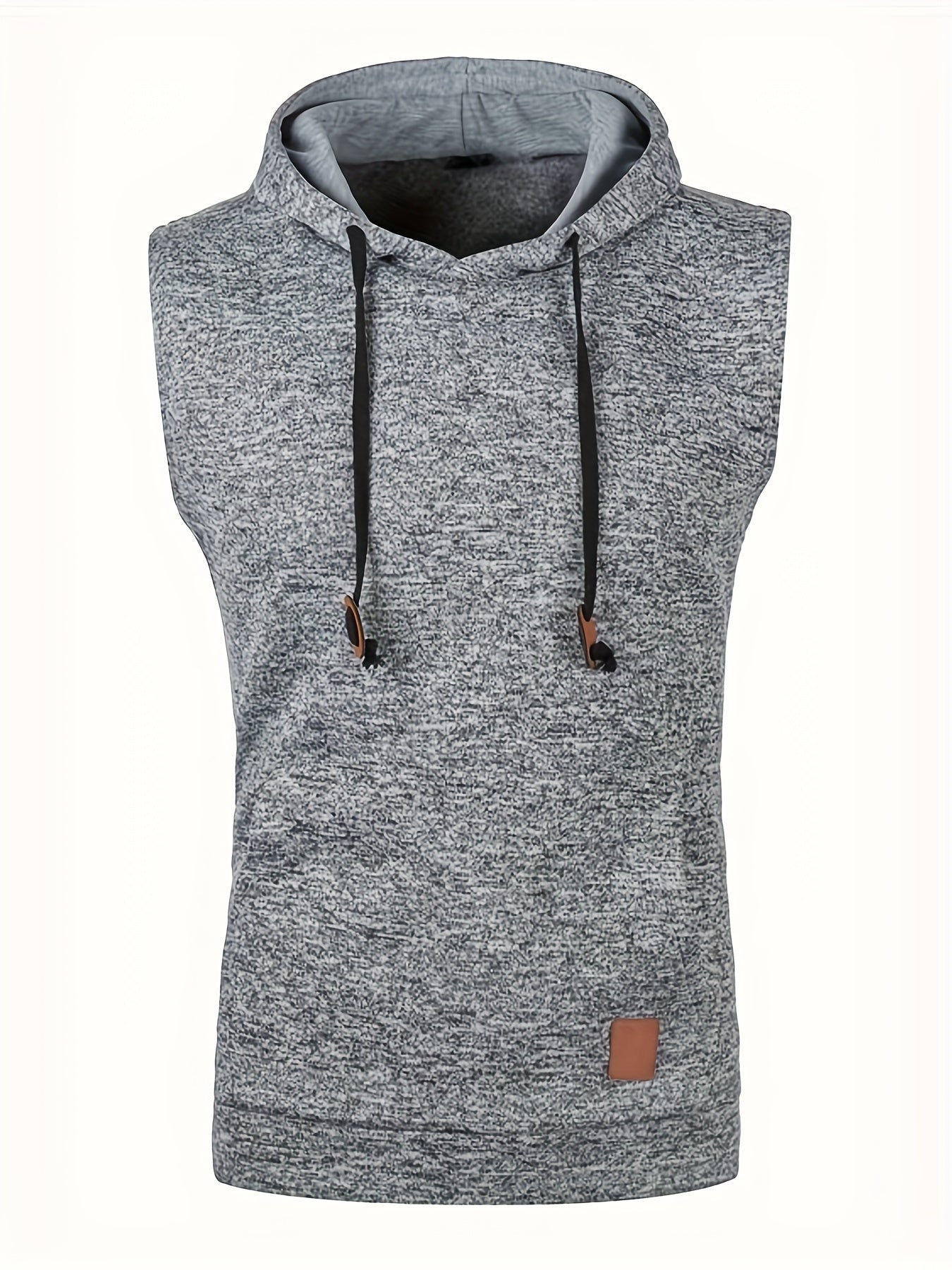 Elegant Hooded Mid Stretch Vest, Men's Casual Vintage Style Sleeveless Sweater Vest For Fall Winter