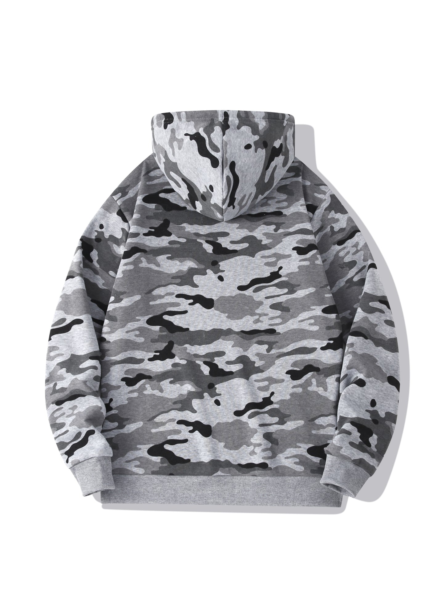 Mens Camo Thermal Hoodie - Loose Fit Pullover Sweatshirt with Fleece Lining - Stylish Winter Warmth for Outdoor Adventures