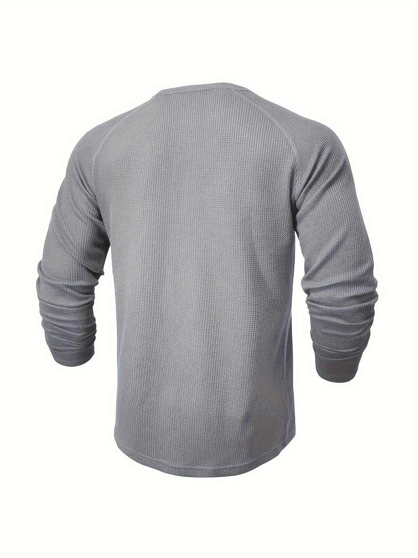 Loose Fit Mens Solid Henley Shirt - Soft Polyester Long Sleeve Crew Neck with Half Button Front and Raglan Sleeves - Perfect for Weekend Casual Spring and Fall Outdoor Activities