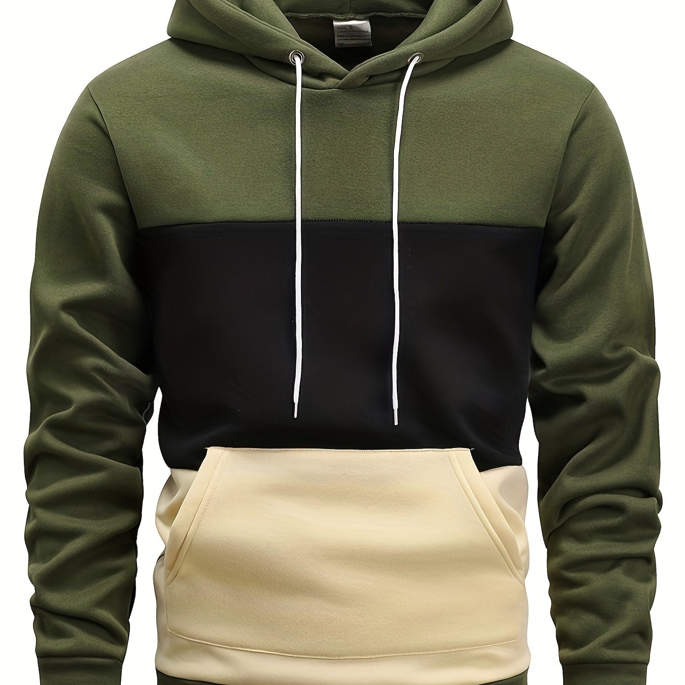 FORUWISH  -  Stylish Men's Color Block Pullover Hoodie with Graphic Design - Kangaroo Pocket Streetwear Perfect for Winter and Fall, Great Gift Idea