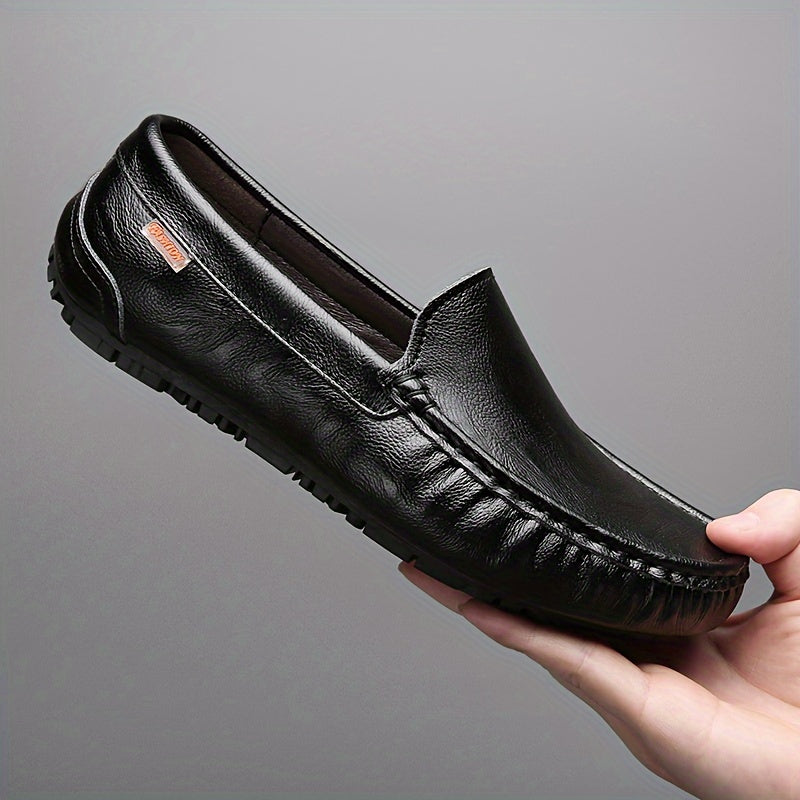 Mens Premium Split Leather Loafers - Ultra-Breathable & Featherweight Slip-Ons - Perfect for Outdoor Walking, Driving in Spring & Summer