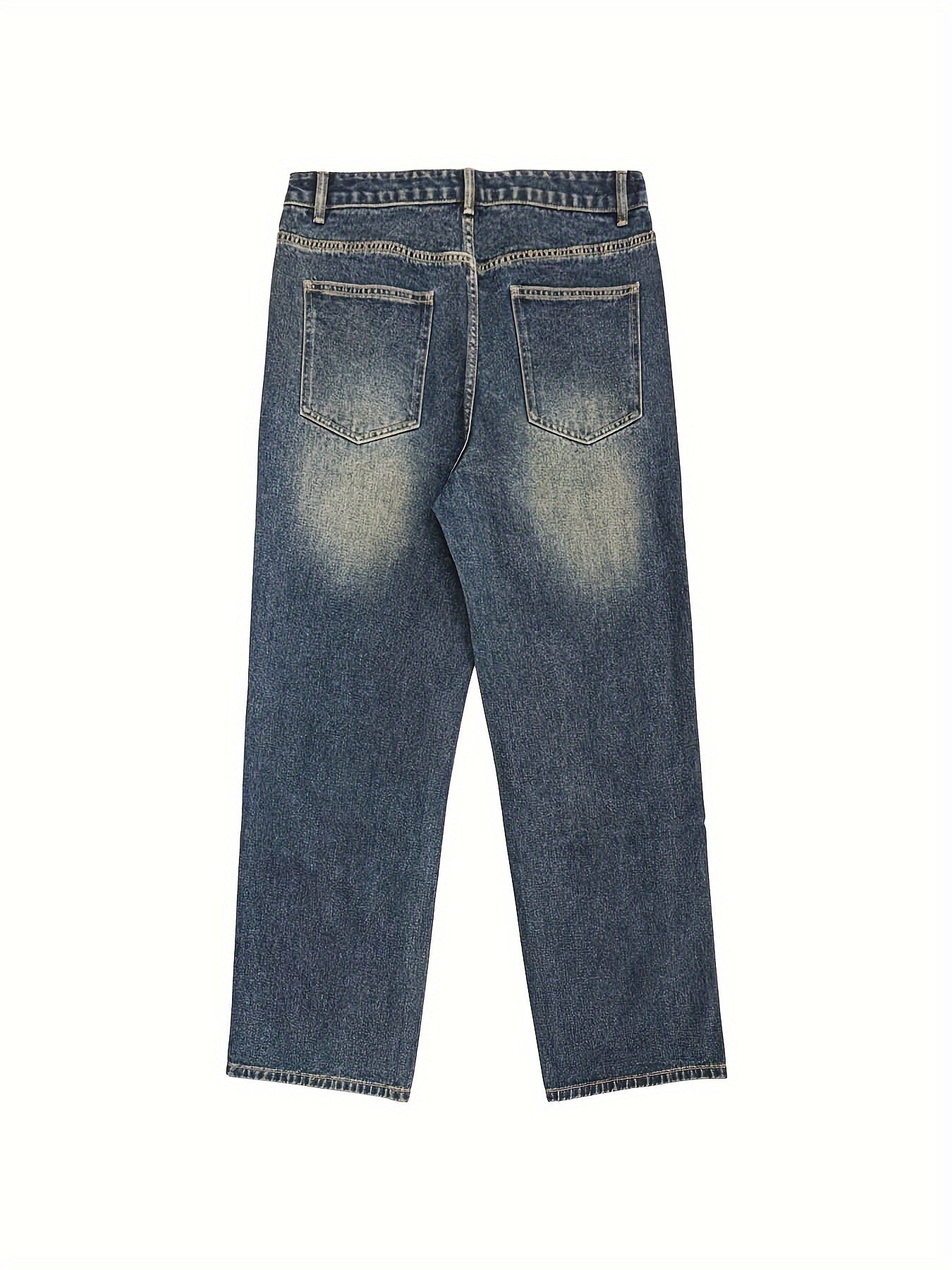 Stylish Men's Relaxed-Fit Jeans with Distressed Detailing – Comfortable Denim for Everyday Wear