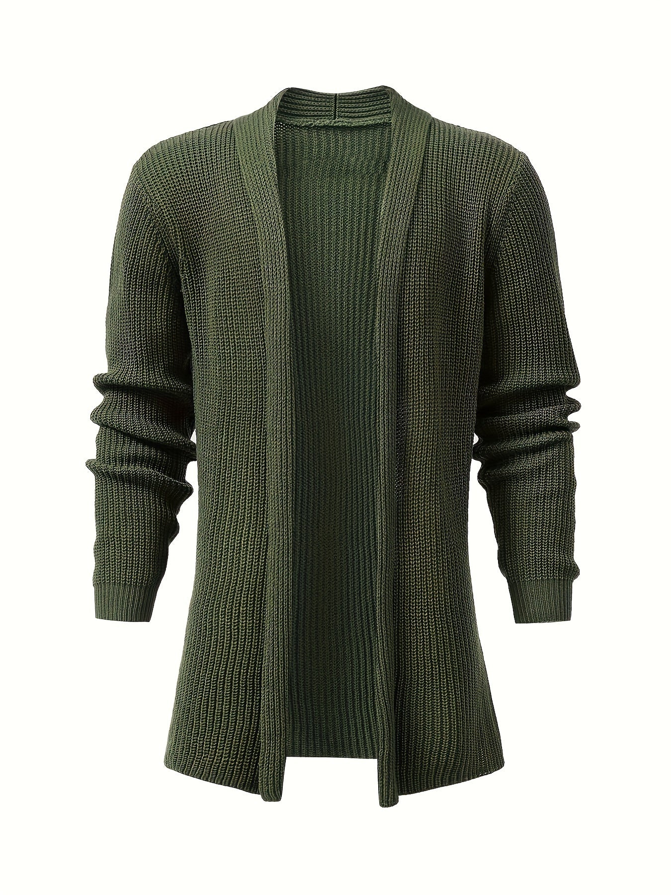 Classic Style Men's Autumn And Winter Long Sleeve And Open Placket Knit Solid Cardigan, Chic And Trendy Tops For Daily And Outdoors Leisurewear