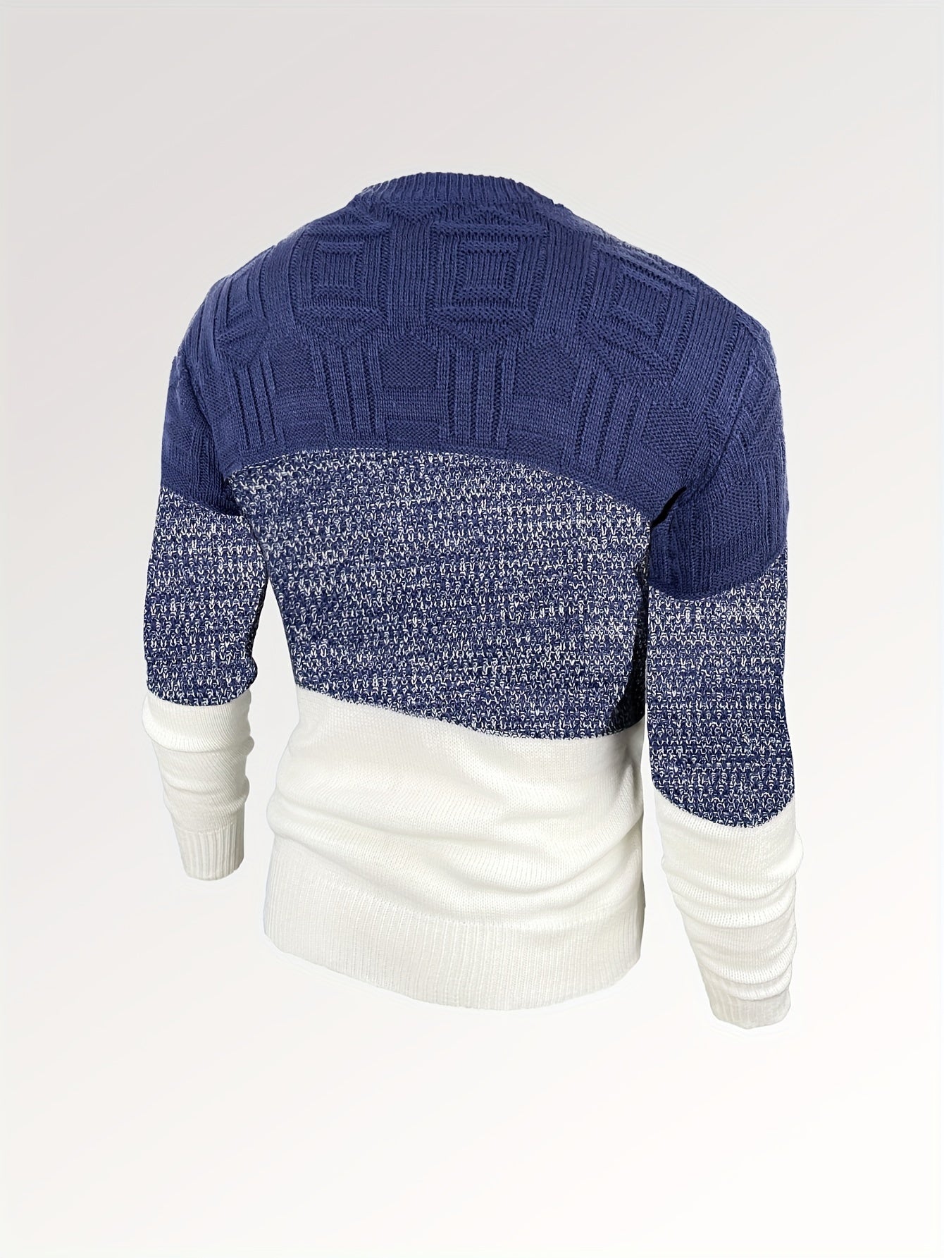 All Match Knitted Cable Sweater, Men's Casual Warm Slightly Stretch Crew Neck Pullover Sweater For Men Fall Winter