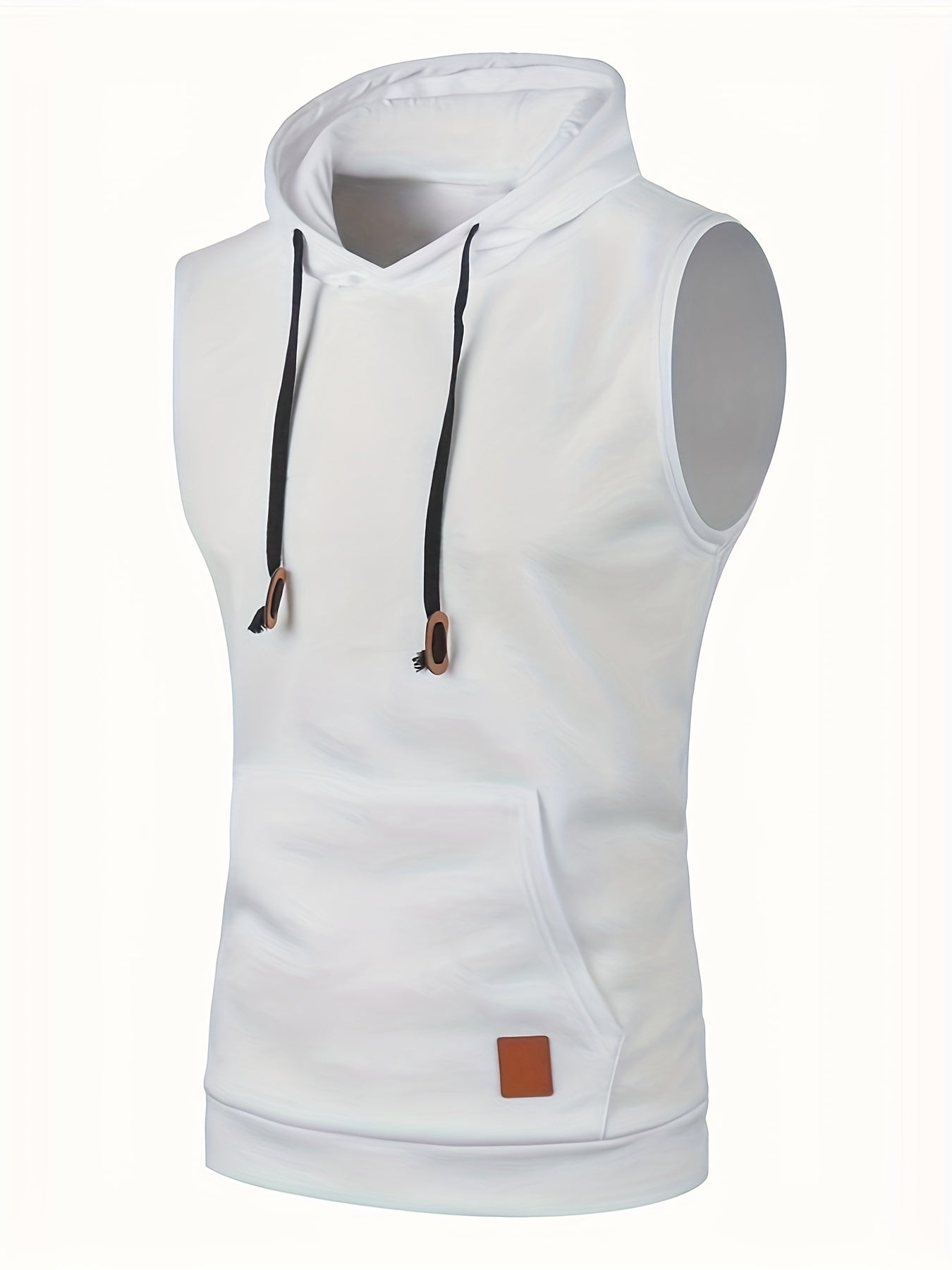 Elegant Hooded Mid Stretch Vest, Men's Casual Vintage Style Sleeveless Sweater Vest For Fall Winter