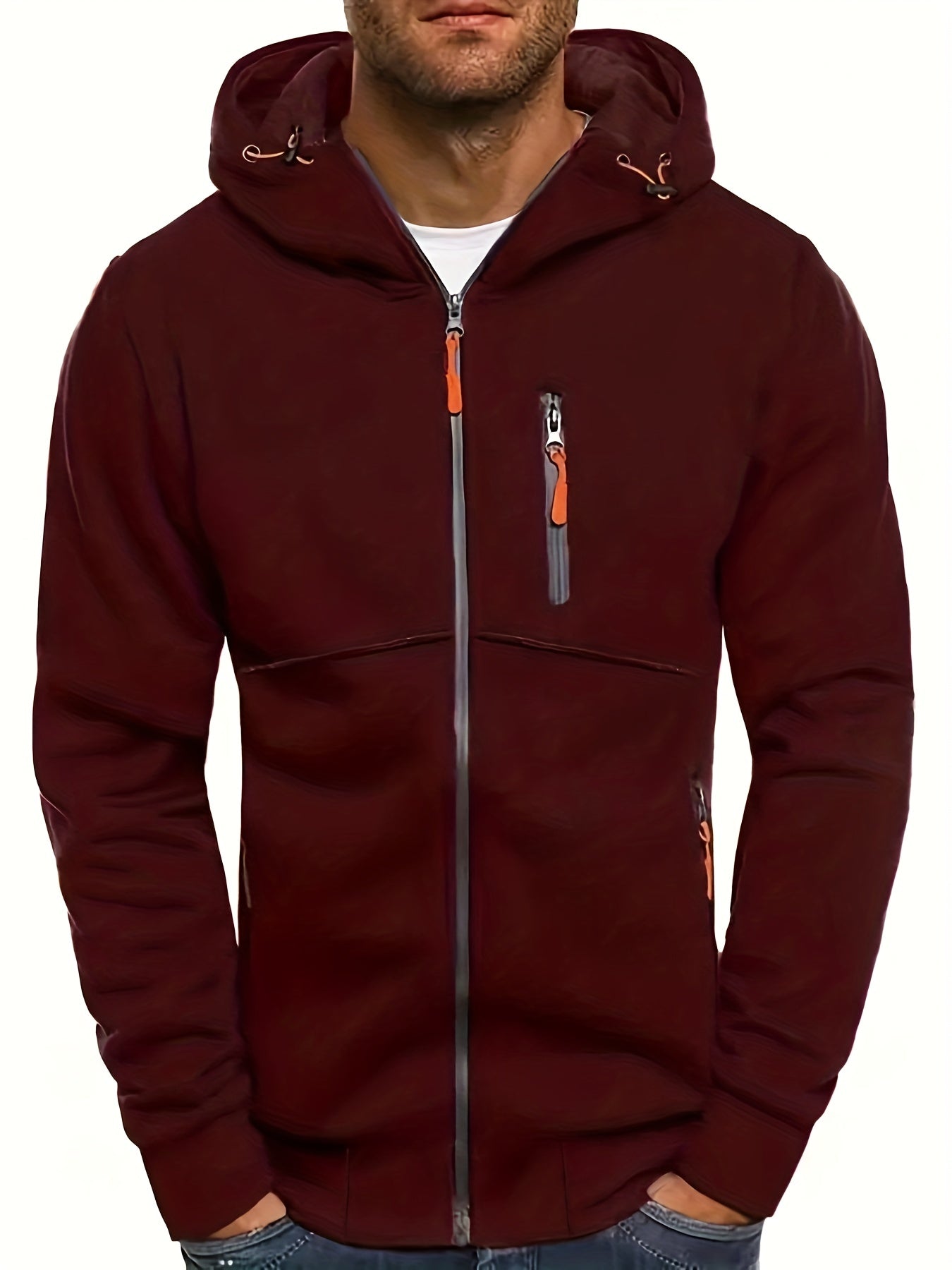 Stylish Slim Fit Hoodie - Fashion Hoodies with Long Sleeve, Lightweight, Zip Up, Kangaroo Pocket, and Comfortable Wear for Casual Occasions - Perfect for Men