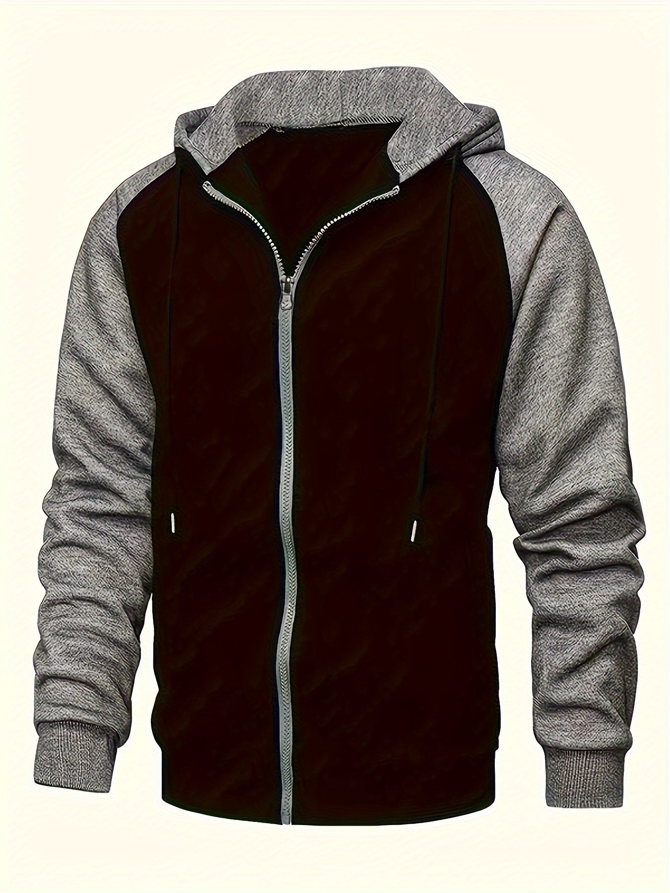 Mens Bold Contrast Sport Jacket - Comfortable Hooded Design, Regular Fit for All-Season Wear - Perfect for Outdoor Adventures, Hiking, and Running