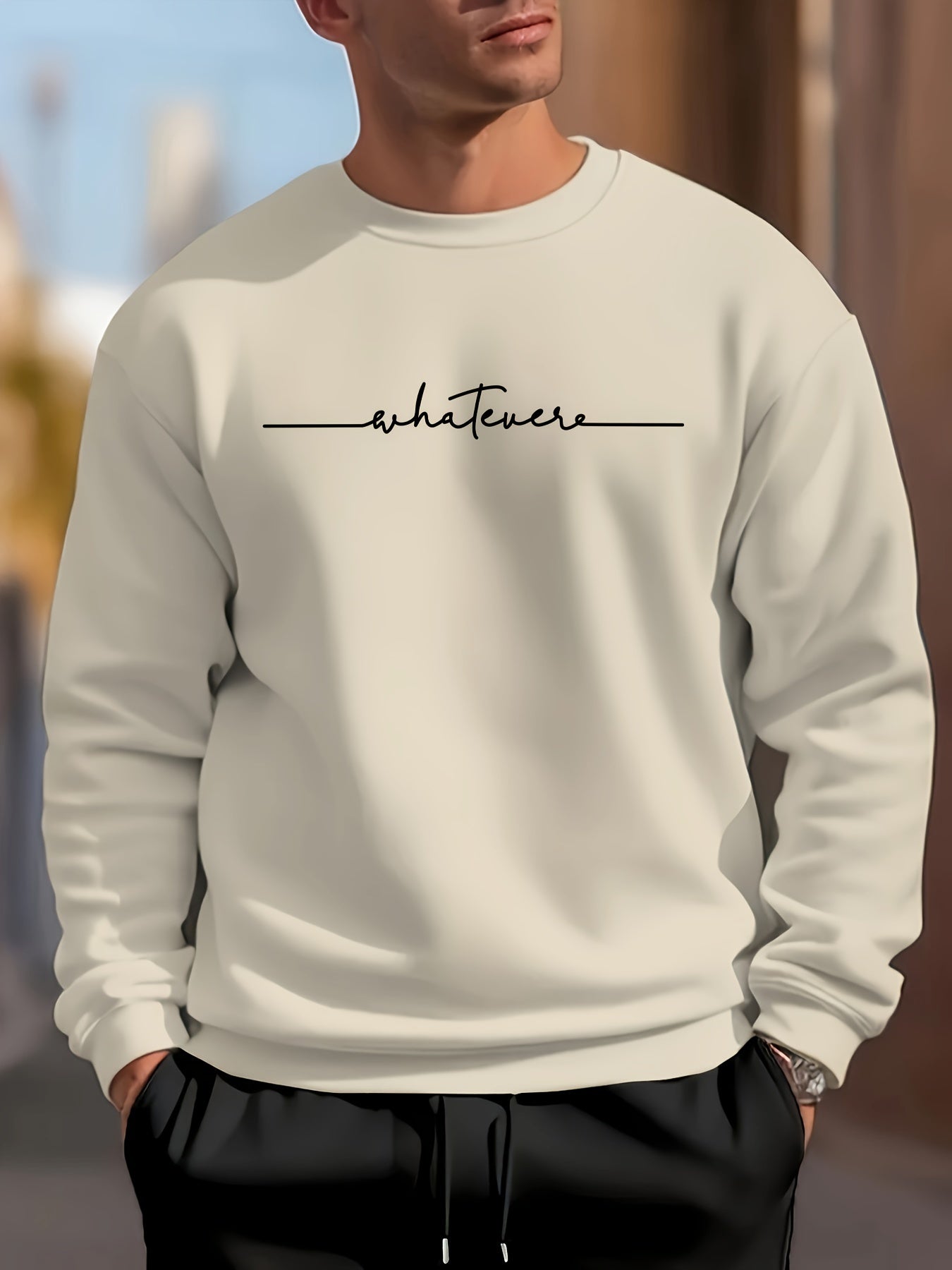 Stylish Letter Print Crew Neck Sweatshirt - Soft, Breathable, Long Sleeve, Pullover Design, Versatile Casual Top for Spring & Autumn, Outdoor Sports, Daily Wear - Comfy, Relaxed Fit, Easy Care