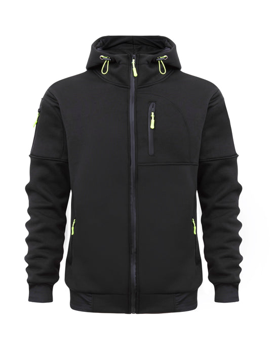 Men's Comfy Stretch Hoodie - Soft, Breathable, and Trendy Pullover with Zipper, Drawstring, and Relaxed Fit for Casual Style