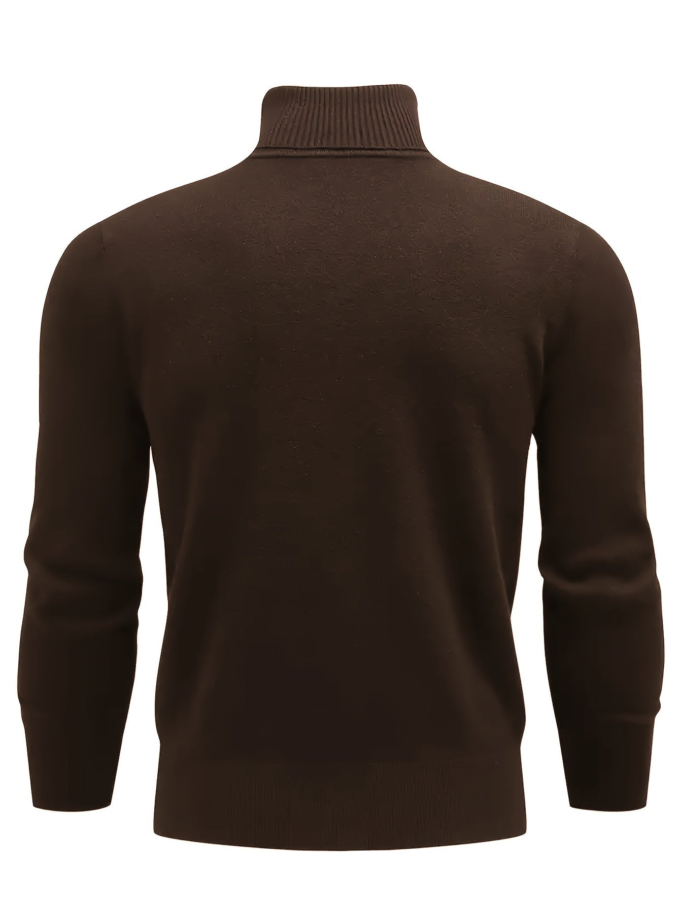 Men's Casual Turtleneck Sweater - Solid Color, Long Sleeve Knit Pullover for Fall/Winter