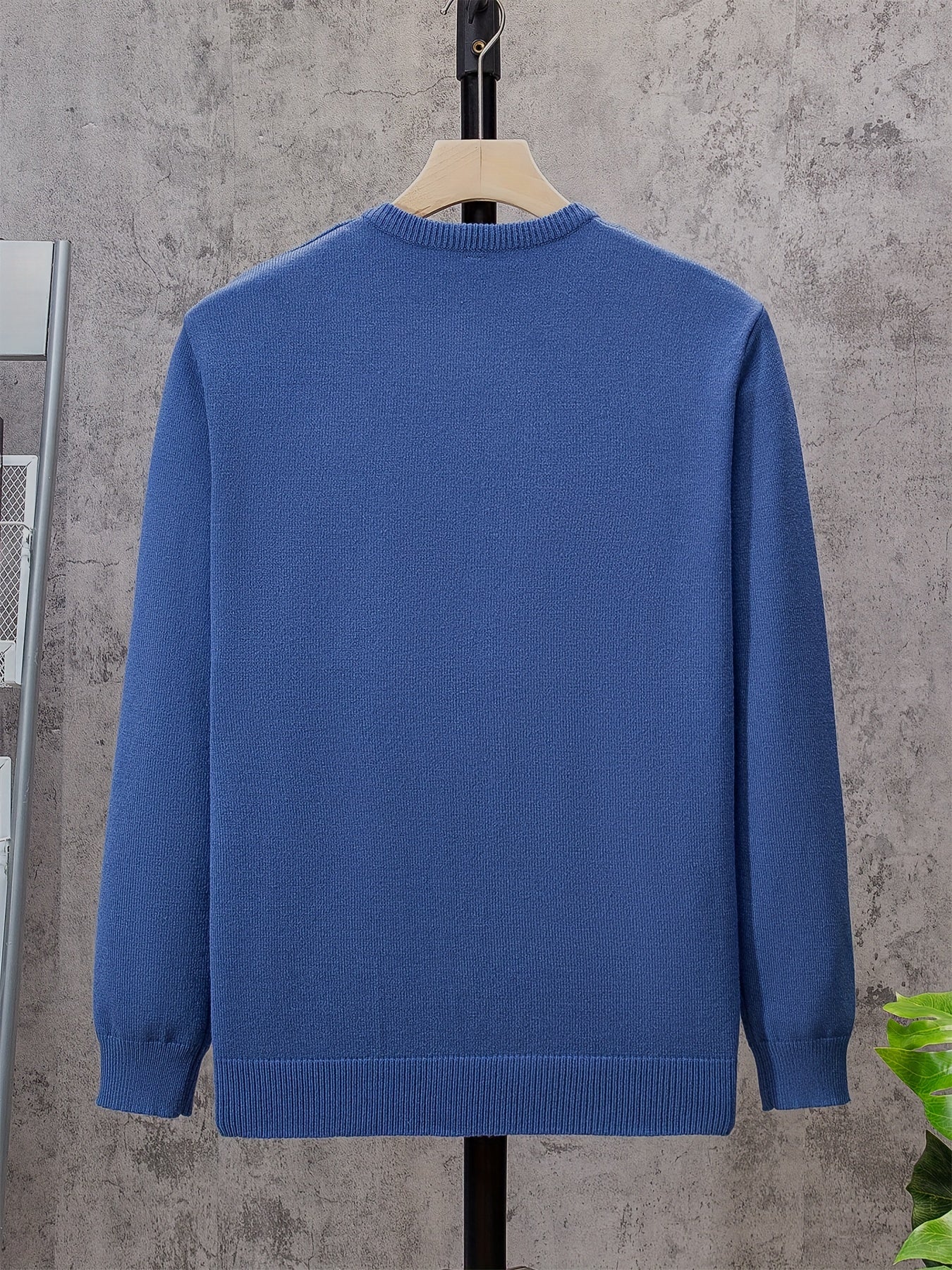 All Match Knitted Solid Sweater, Men's Casual Warm Slightly Stretch V Neck Pullover Sweater For Men Fall Winter