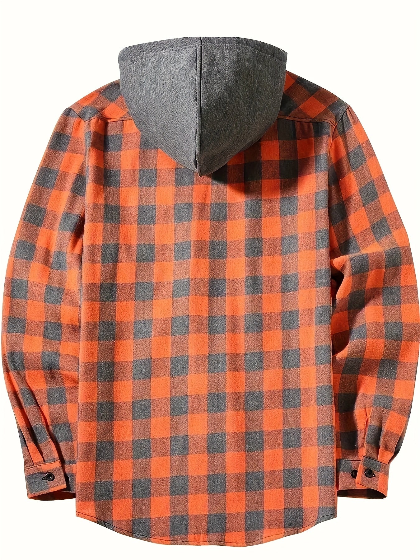 Stylish Plaid Hooded Shirt for Men - Long Sleeve Button-Up Casual Fashion Outerwear with Comfortable Fit, Classic Design, and Versatile Style for Everyday Wear