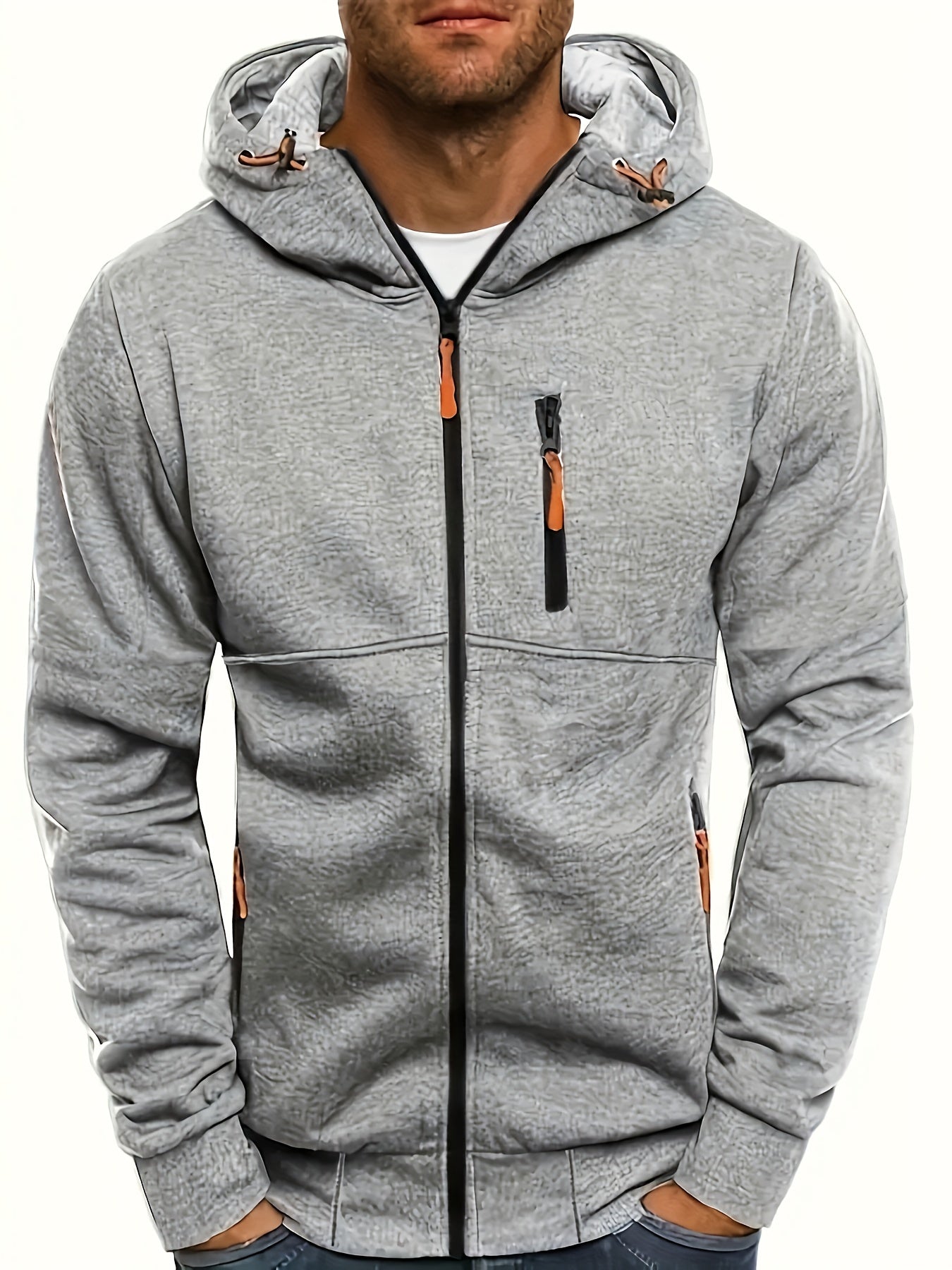 Stylish Slim Fit Hoodie - Fashion Hoodies with Long Sleeve, Lightweight, Zip Up, Kangaroo Pocket, and Comfortable Wear for Casual Occasions - Perfect for Men