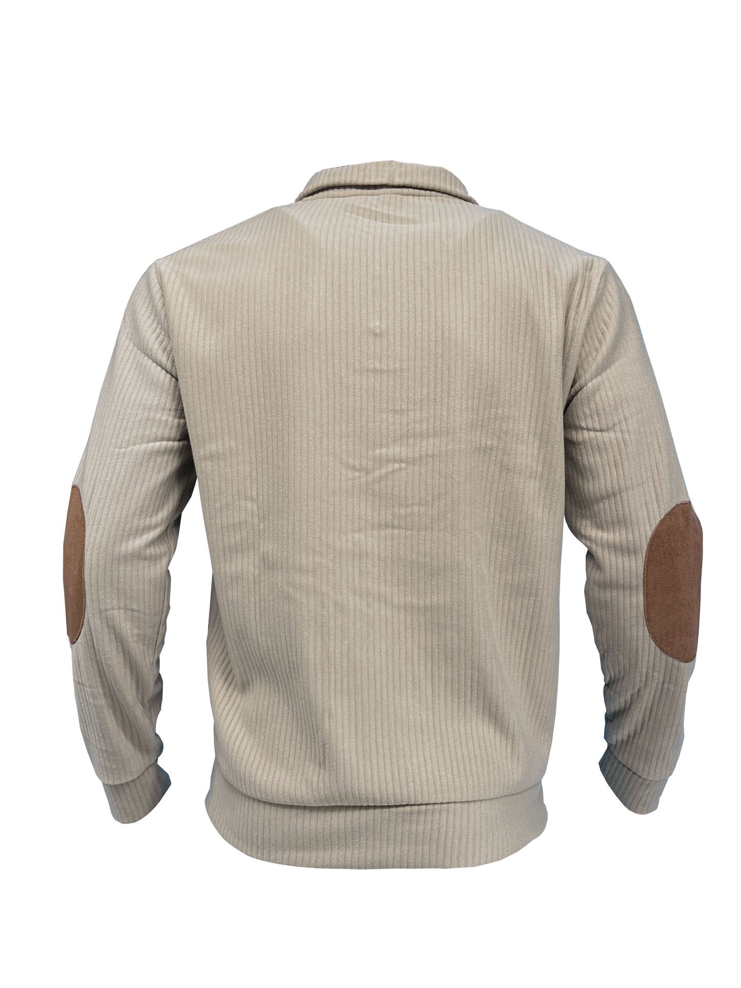 Casual Men's Ribbed Stand Collar Knit Sweater - 100% Polyester Long Sleeve Pullover with Button Detail Solid Color Comfort Fit Fall/Winter Sweater