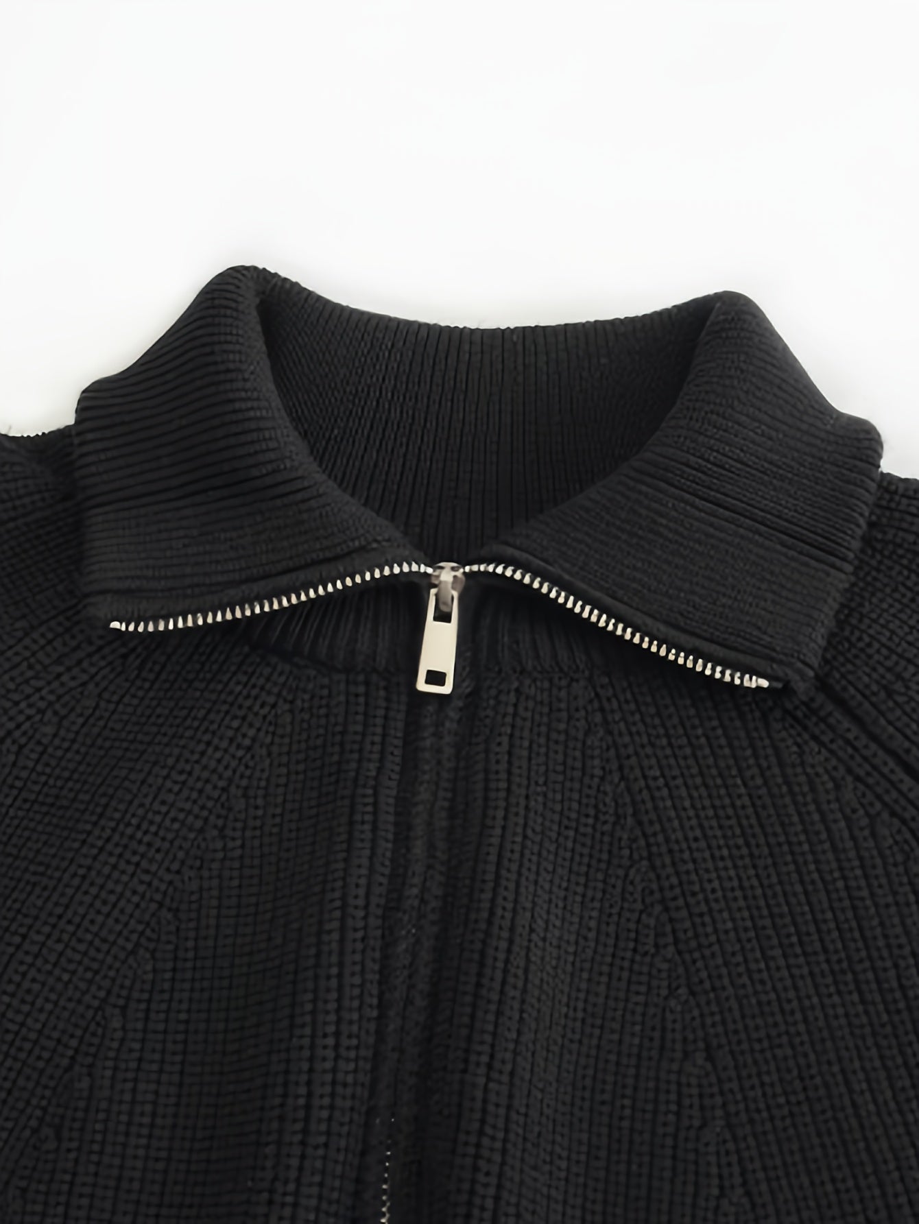 Cozy Winter Essential: Men's Solid Knitted Long Sleeve Lapel Half Zipper Sweater for Casual Fall Wear