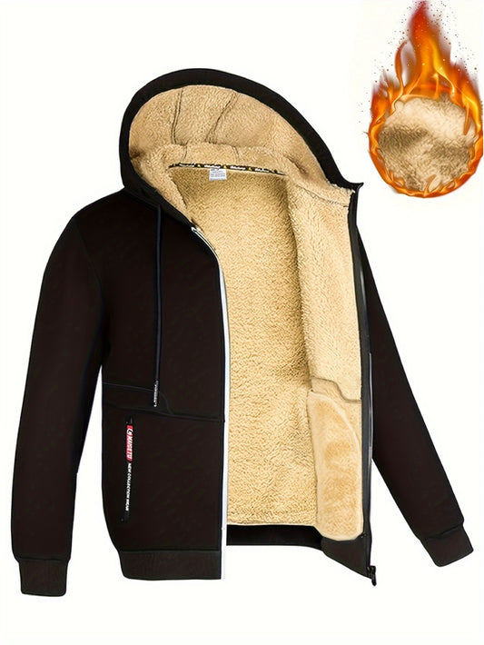 Mens Premium Cozy Fleece Full Zip Hoodie - Stylish Warm Sweatshirt for Autumn Winter - Perfect Casual Outerwear