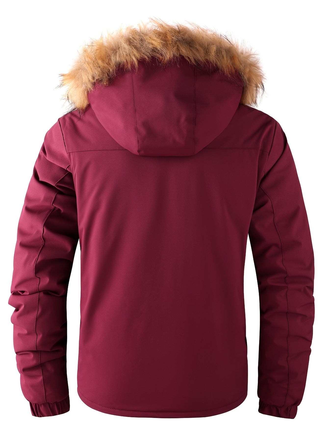 New Fall/Winter, Men's Flap Pocket Padded Jacket, With Faux Fur Hoodie Coat