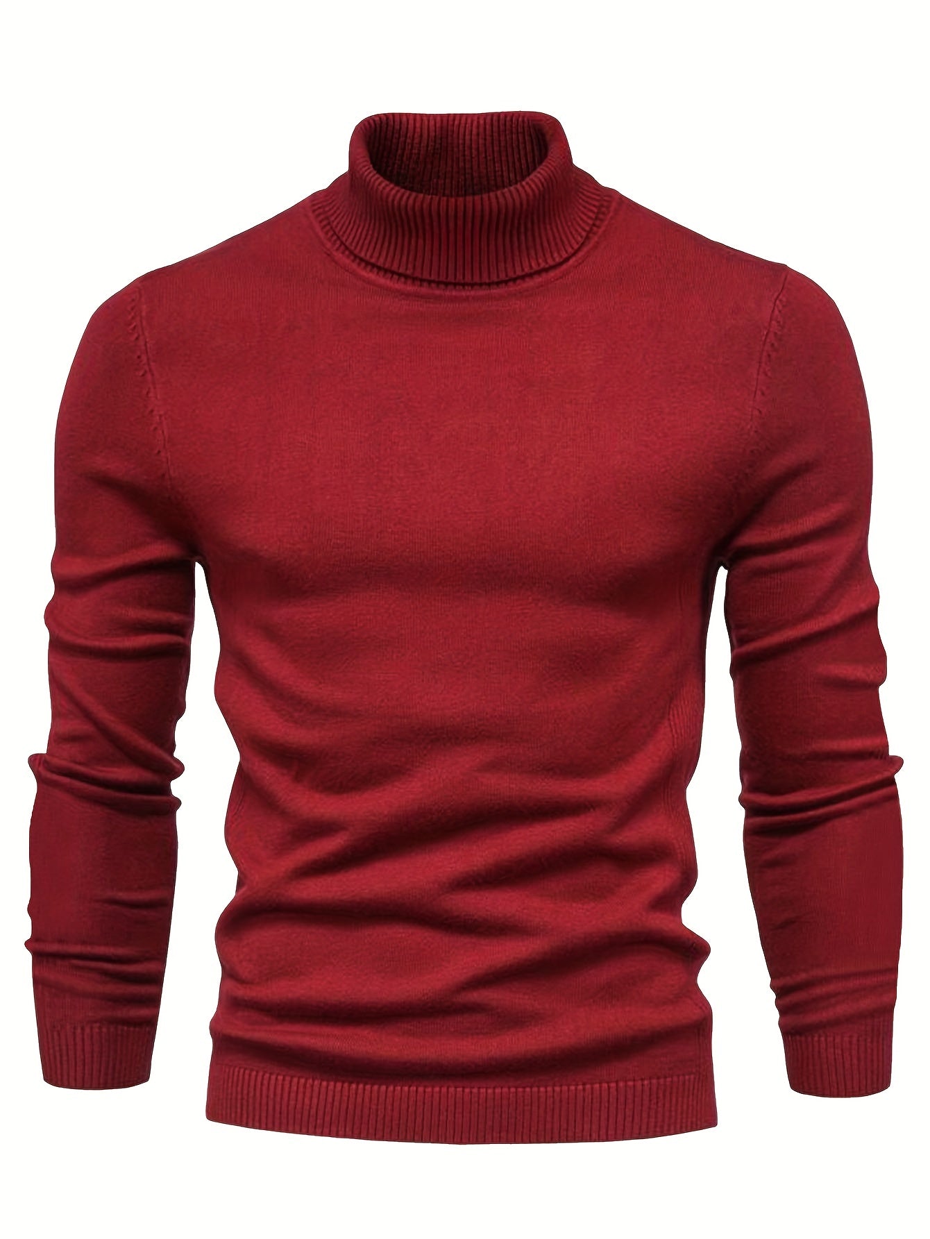 All Match Knitted Sweater, Men's Casual Warm Slightly Stretch Lapel Neck Pullover Sweater For Men Fall Winter