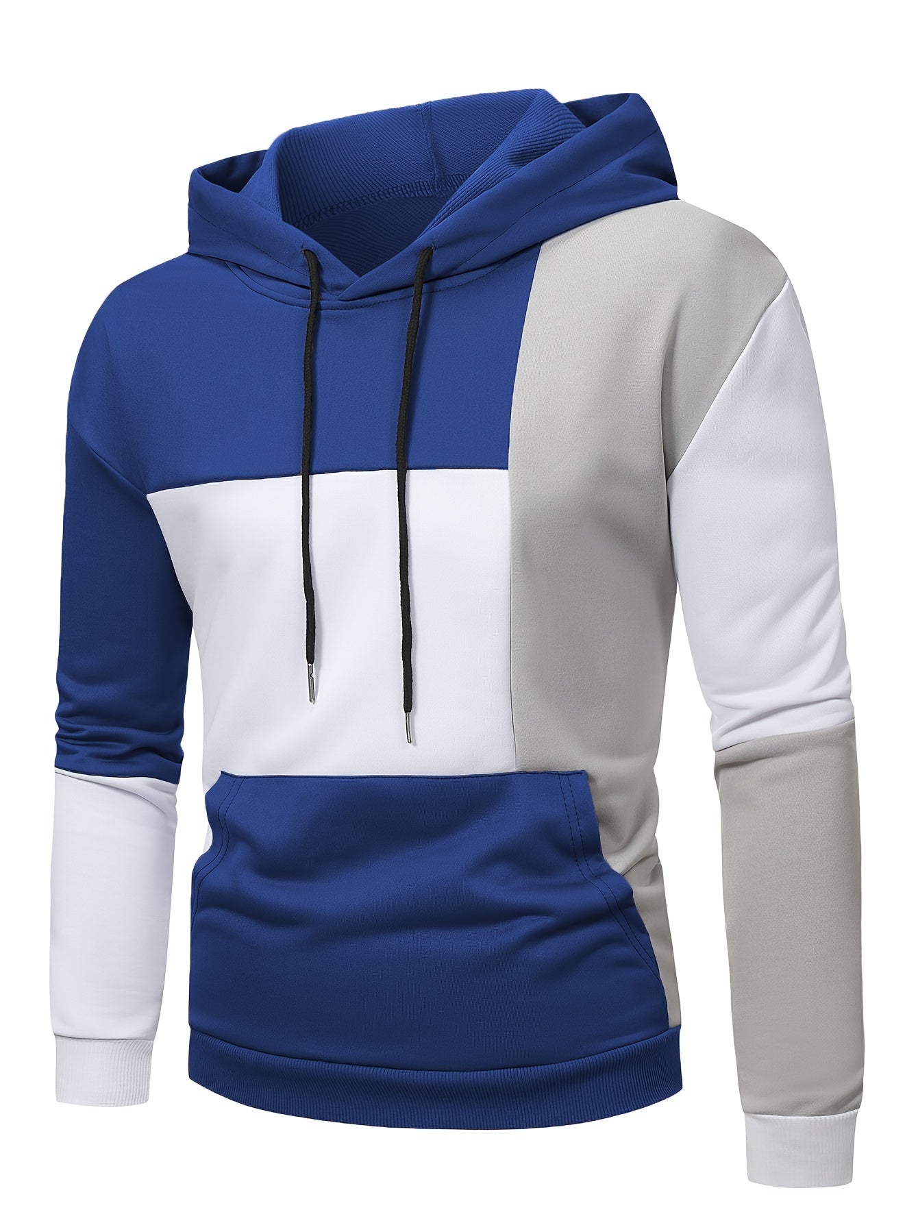 Men's Comfortable Hoodie for Spring/Fall: Long-Sleeve, Stretch Knit, Kangaroo Pocket, Adjustable & Durable Style