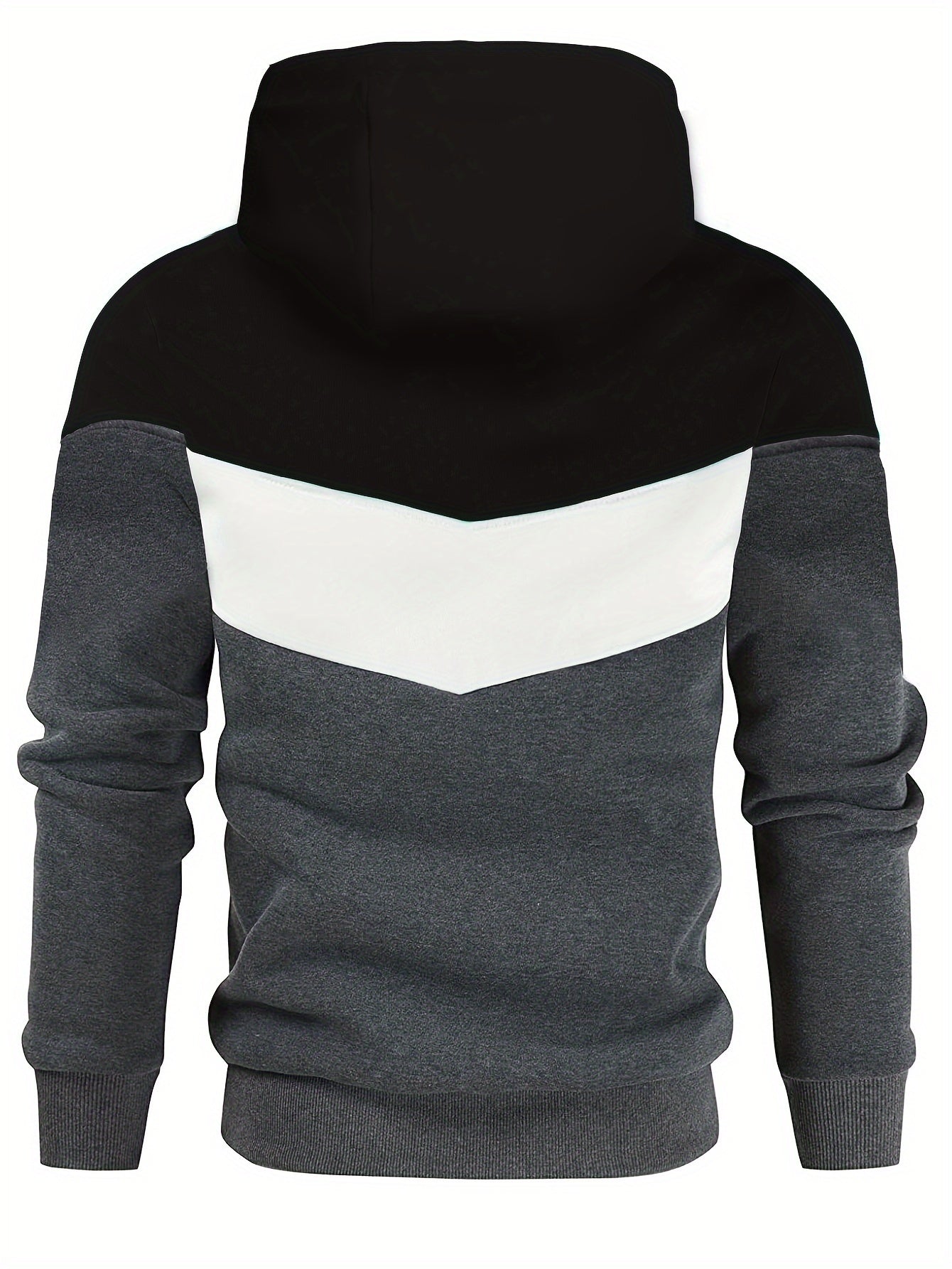 Men's Classic Color Block Hoodie - Durable Knit Pullover, Casual Fit With Kangaroo Pocket for Winter