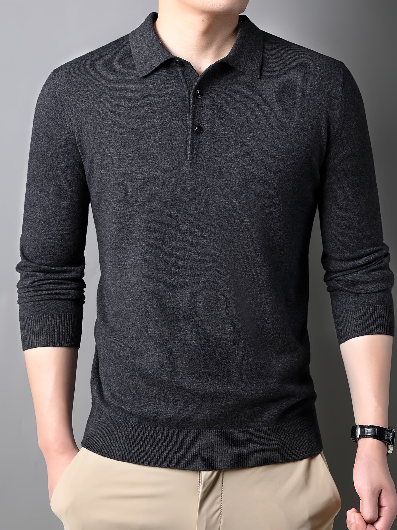 Mens Classic Knit Crew Neck Sweater - Soft, Breathable, Versatile Long Sleeve Pullover Top for Spring and Fall - Perfect for Casual Daily Wear, Outdoor Activities, and Layering