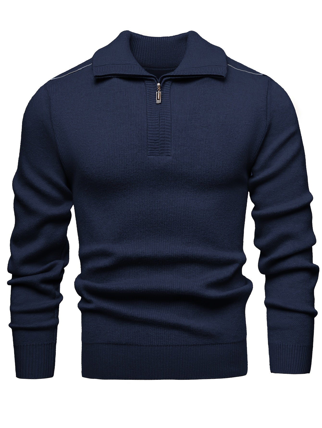 Men's Versatile Knit Sweater with 1/4 Zip Collar - Warm, Thick Pullover for Fall & Winter | Perfect for Casual Outings, Golf & Date Nights