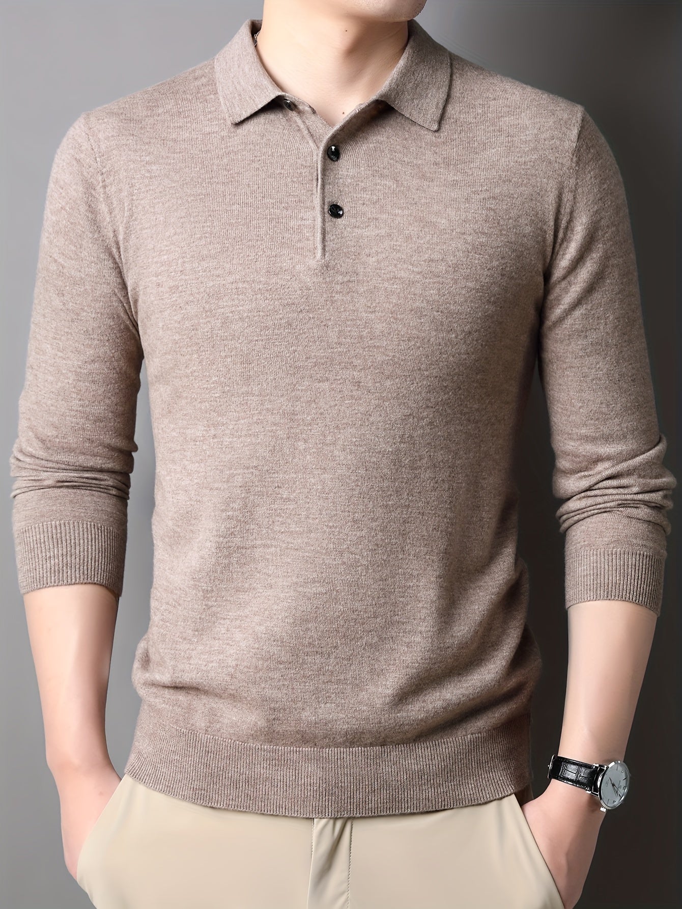 Mens Classic Knit Crew Neck Sweater - Soft, Breathable, Versatile Long Sleeve Pullover Top for Spring and Fall - Perfect for Casual Daily Wear, Outdoor Activities, and Layering