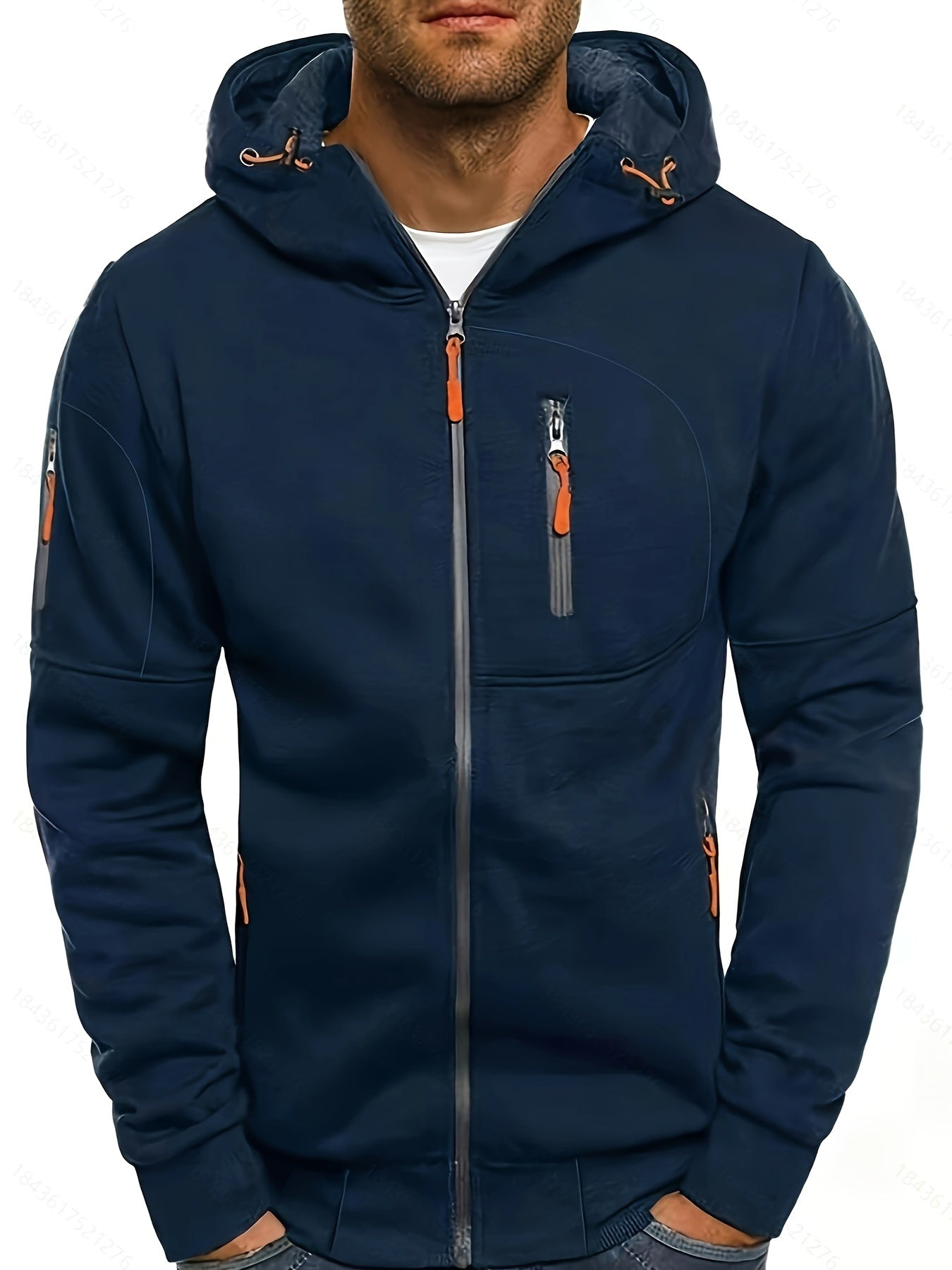 Comfy Zipper Hoodie Jacket for Men - Soft, Loose-Fit, Long Sleeve, Casual Wear - Perfect for Outdoor Activities and Daily Life