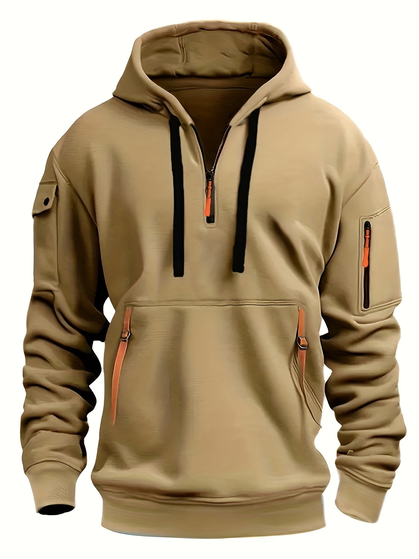 Stylish Men's Comfort Fit Hoodie - Casual Sports Pullover with Zippered Pockets, Soft Fleece Lining, and Relaxed Fit for Everyday Wear