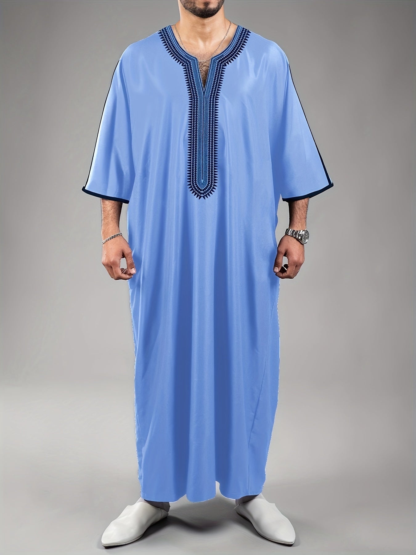 Eid Al-Adha Men's Thobe Kaftan Costume, Kandoura For Men, Moroccan Thobes, Kaftan Clothes, Eid Al-Adha