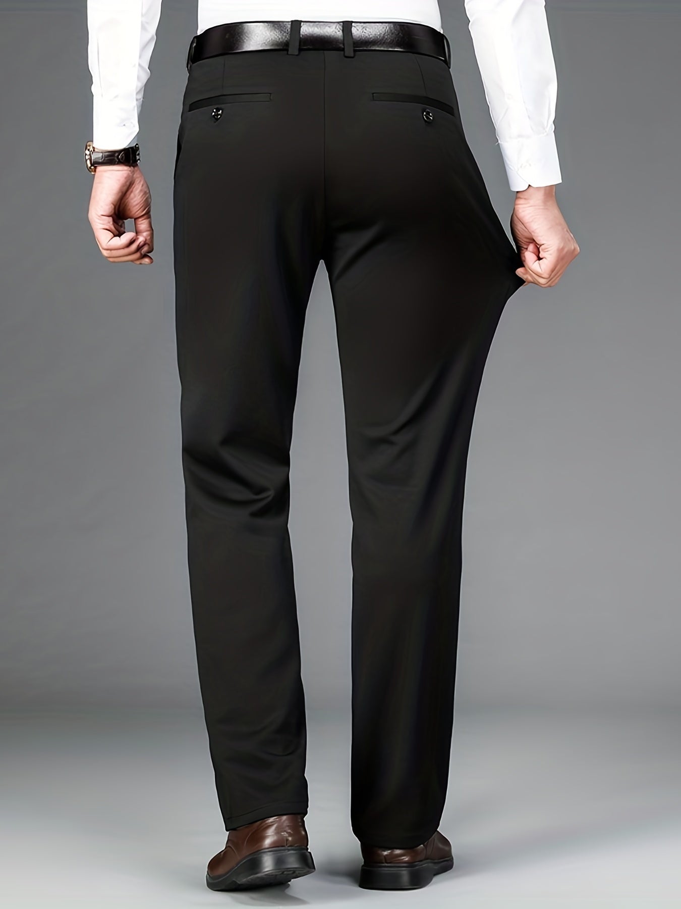 Elite Stretch Dress Pants - Classic Fit, Solid Colors, Slightly Stretchy, Breathable, Comfortable, Business Casual, Old Money Style, Perfect for Spring and Summer - Men's Formal Wear