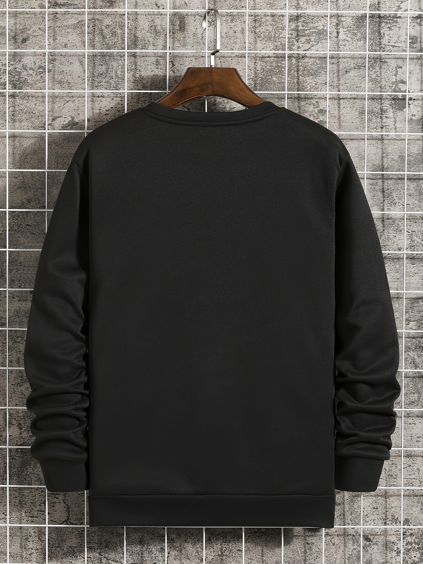 Men's Classic Crew Neck Sweatshirt - Stretchable Knit, Comfort Fit Casual Pullover for Fall & Winter